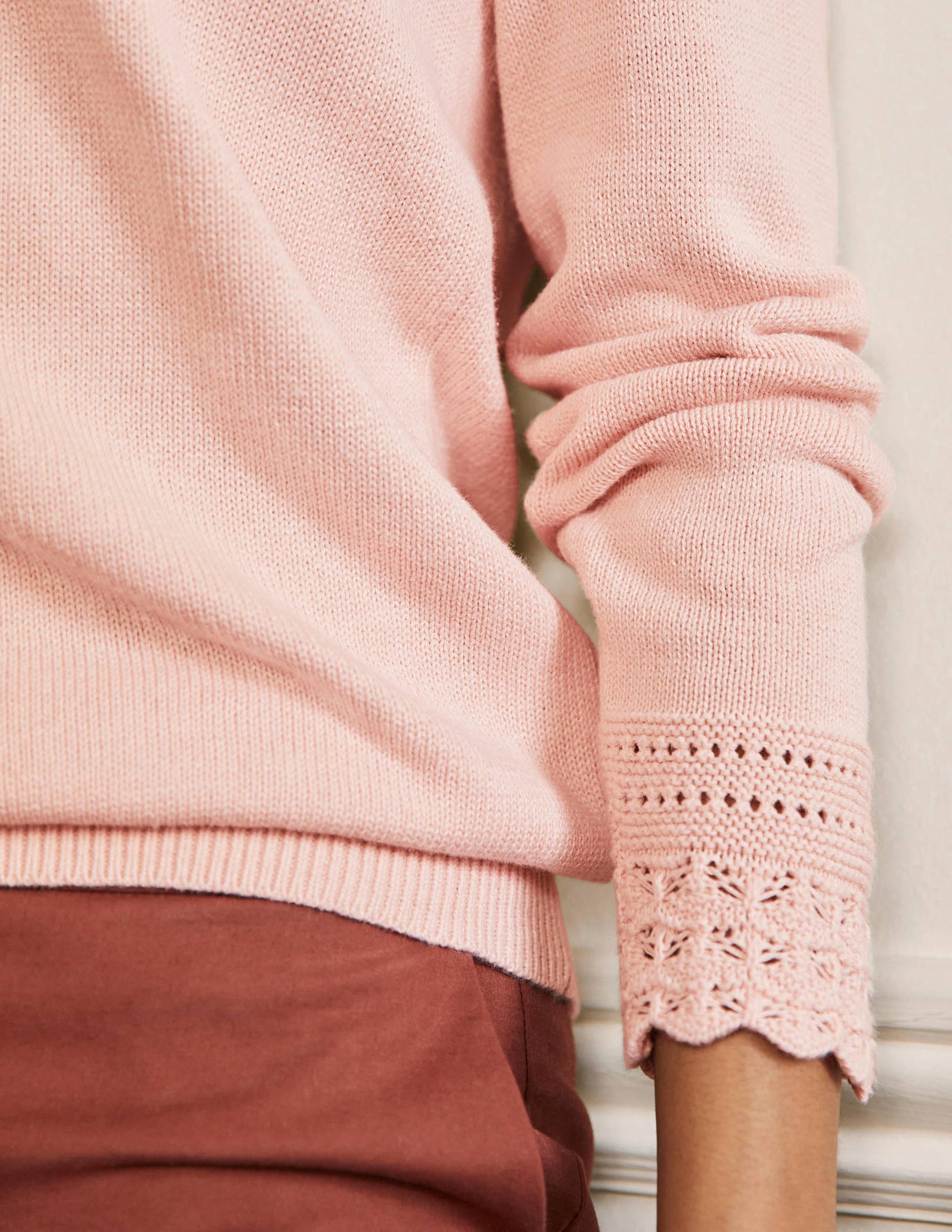 Pullover mit gehäkeltem Muschelsaum-Milchshake-2