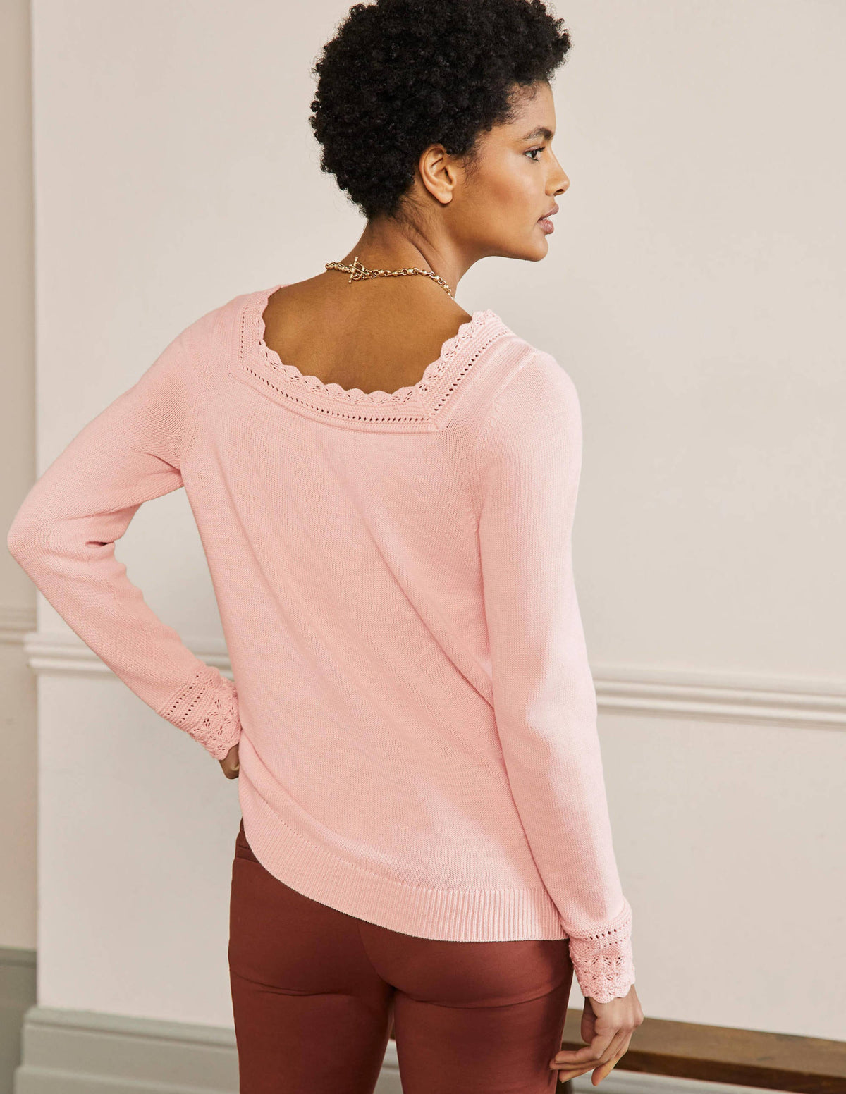 Pullover mit gehäkeltem Muschelsaum-Milchshake-3