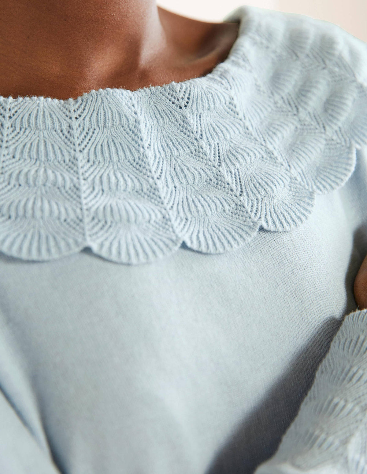 Tie Back Collar Jumper-Dawn Sky - Image 2