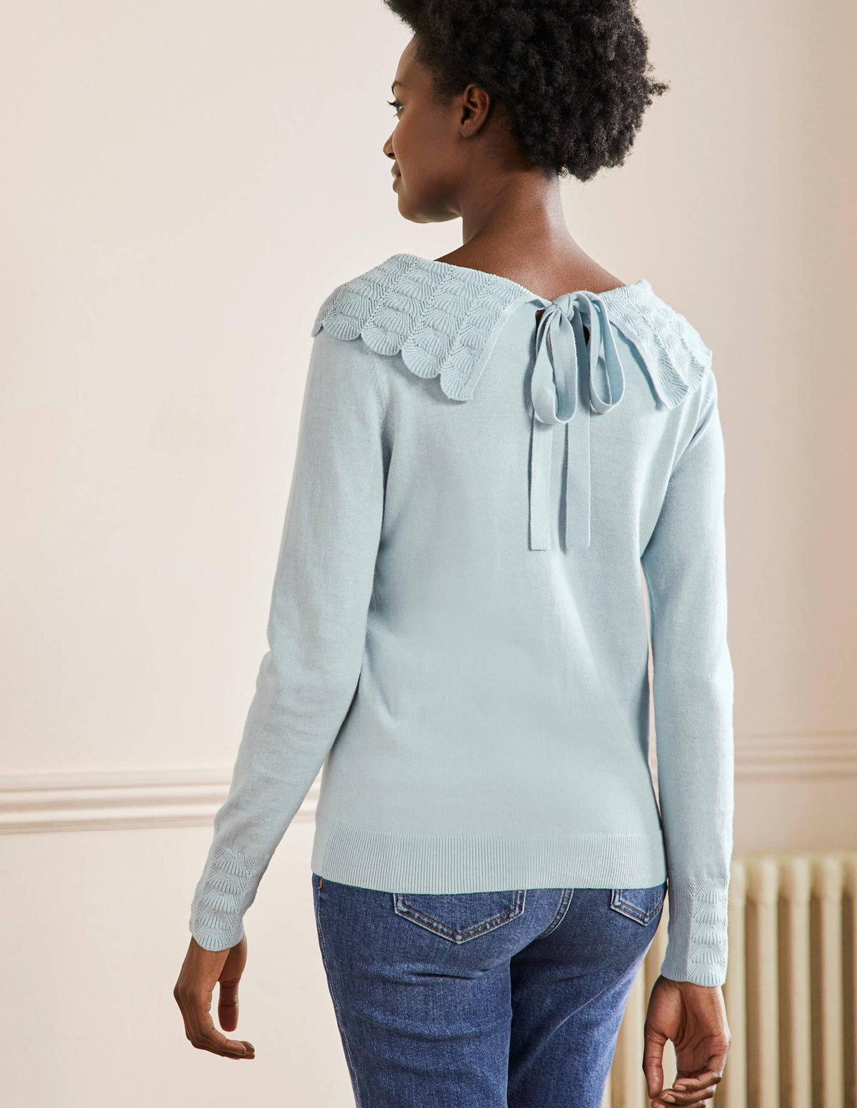 Tie Back Collar Jumper-Dawn Sky-3