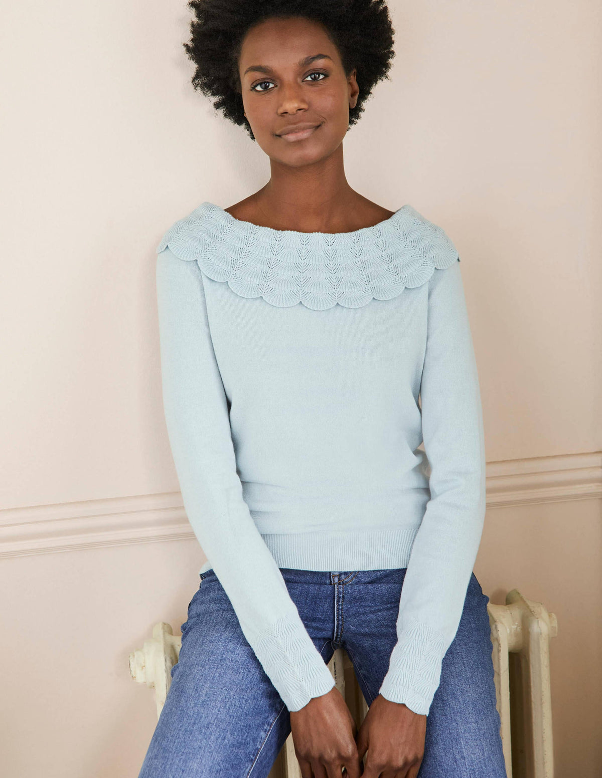 Tie Back Collar Jumper-Dawn Sky-4