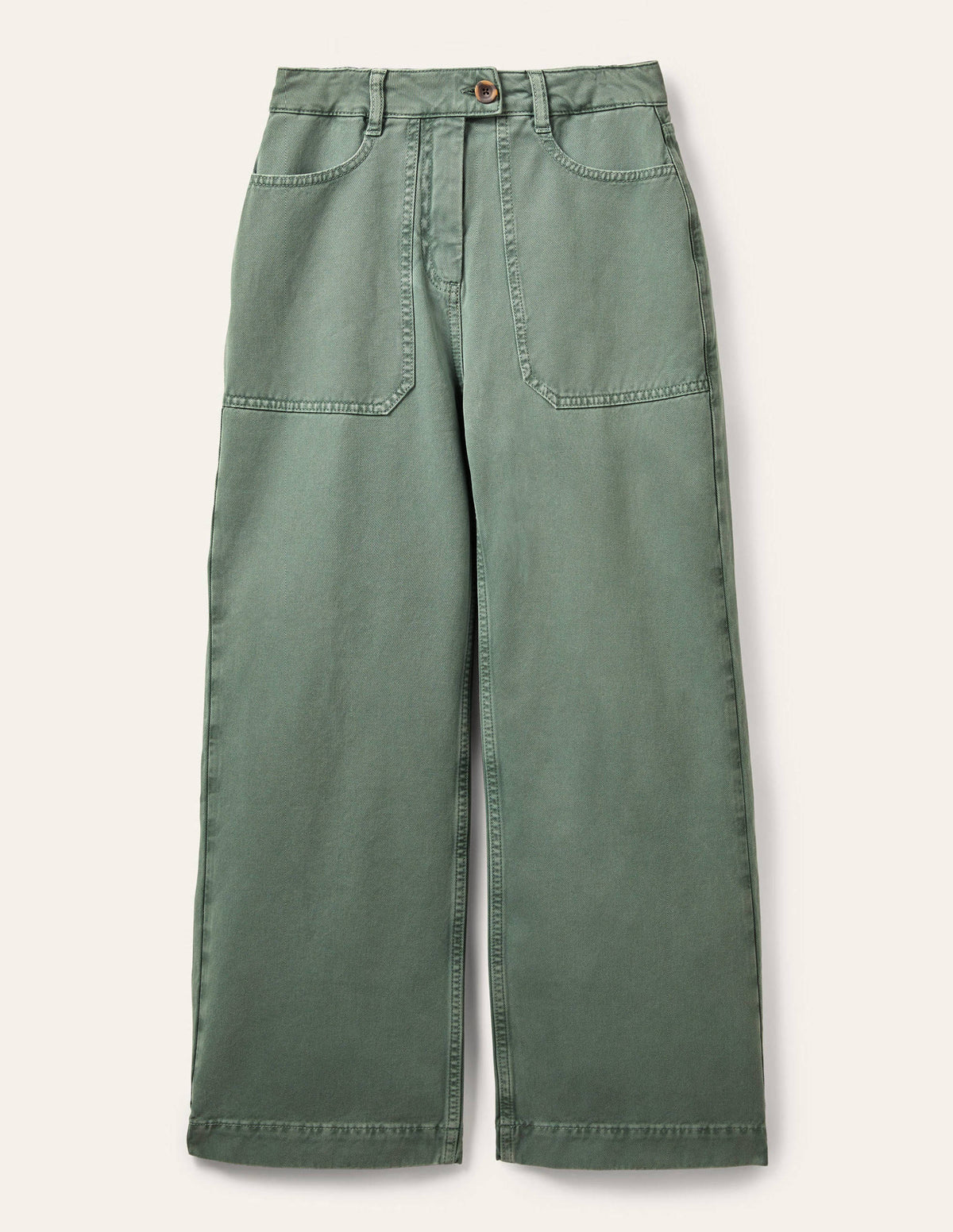 Pantalon large en sergé de coton-Aulne - Image 5