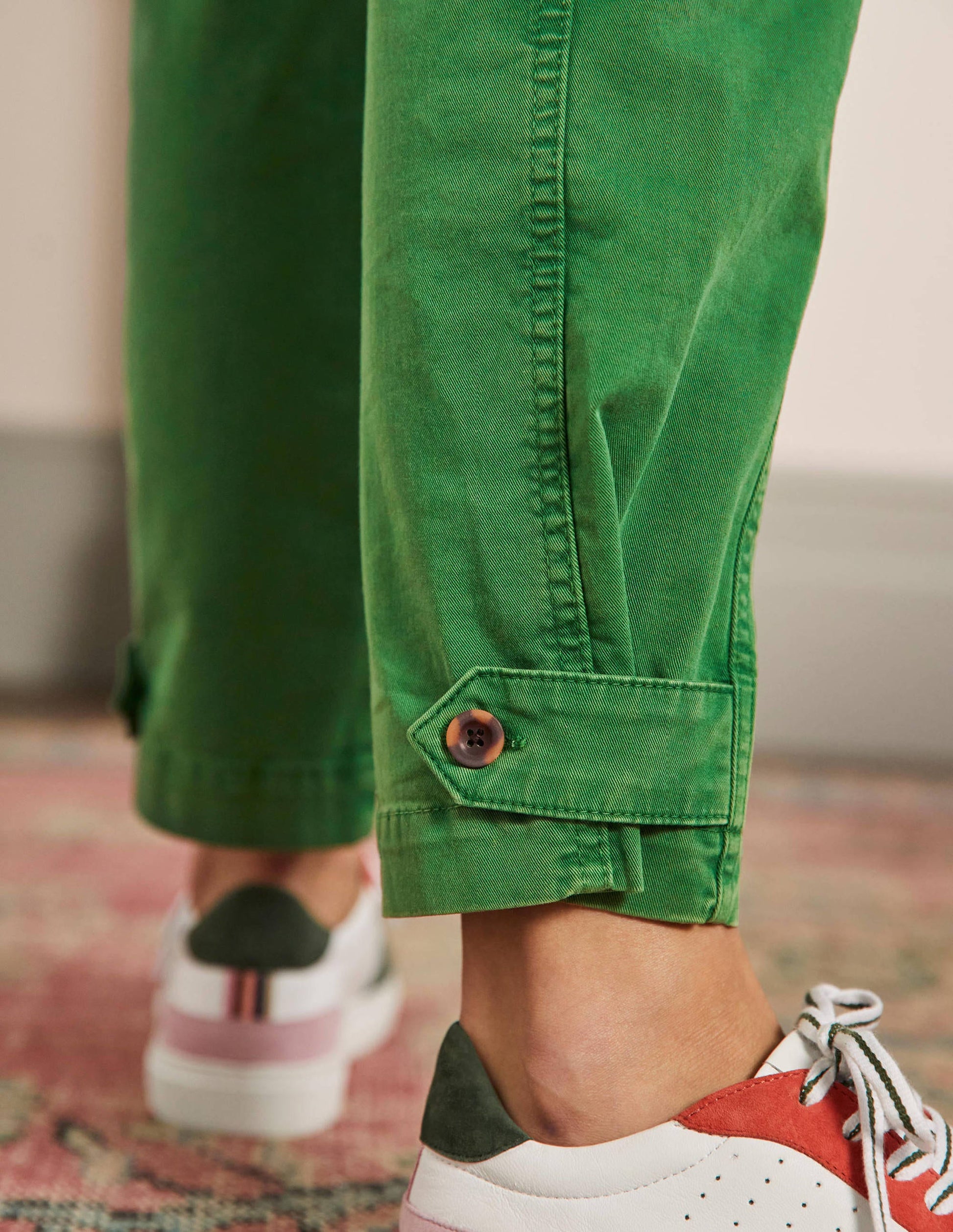 Belted Chino Trousers-Sprout Green-2