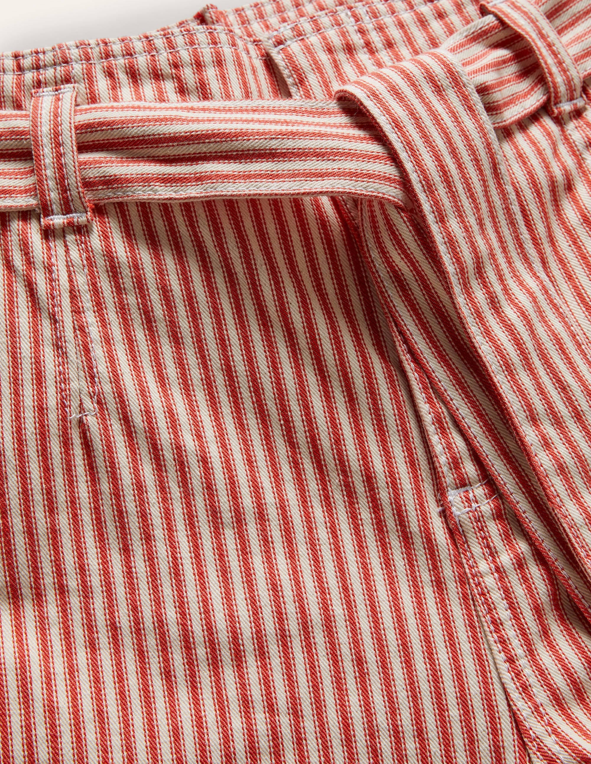 Jean à nouer à la taille-Coutil rouge - Image 5