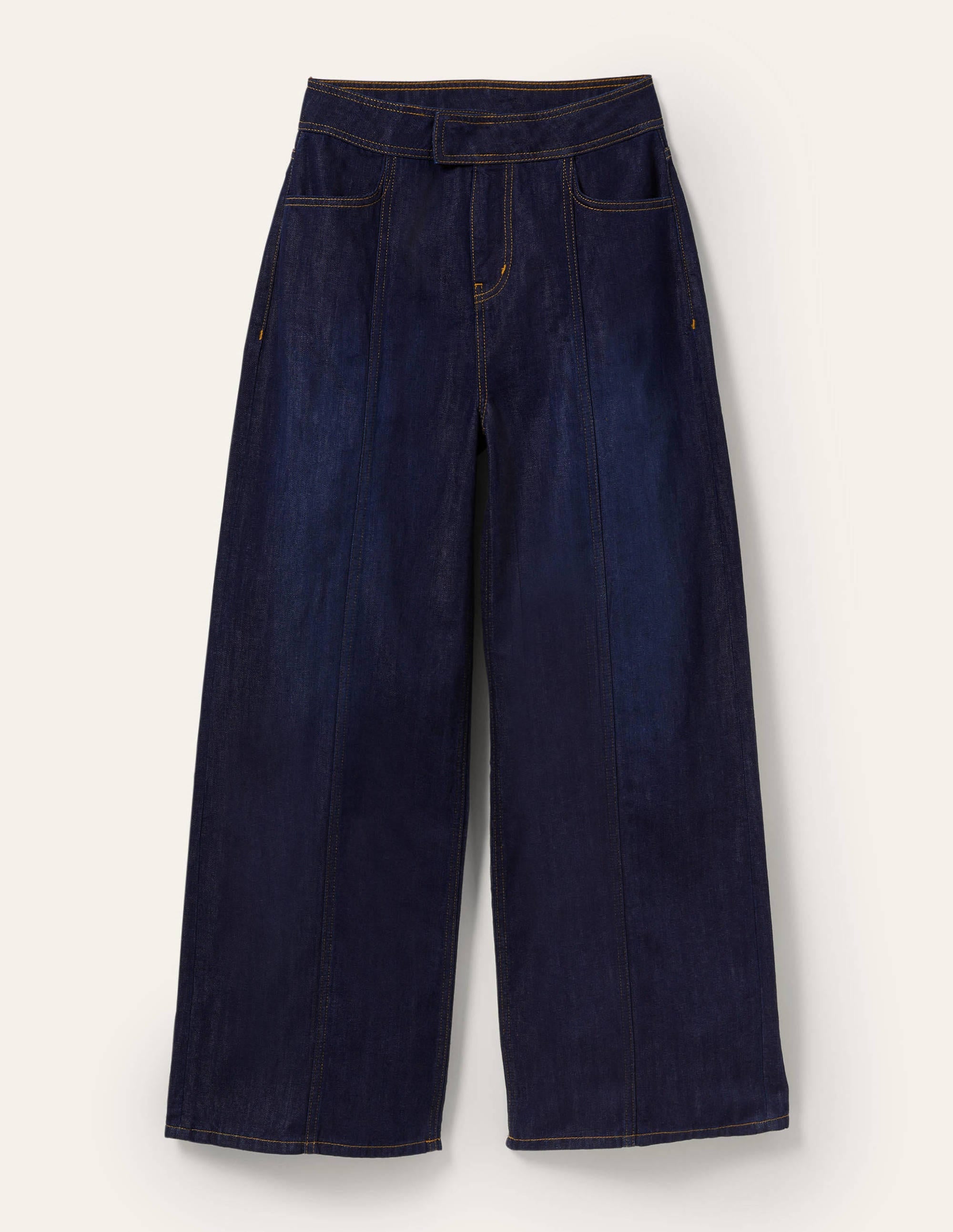 Jean large à surpiqûres-Indigo - Image 6