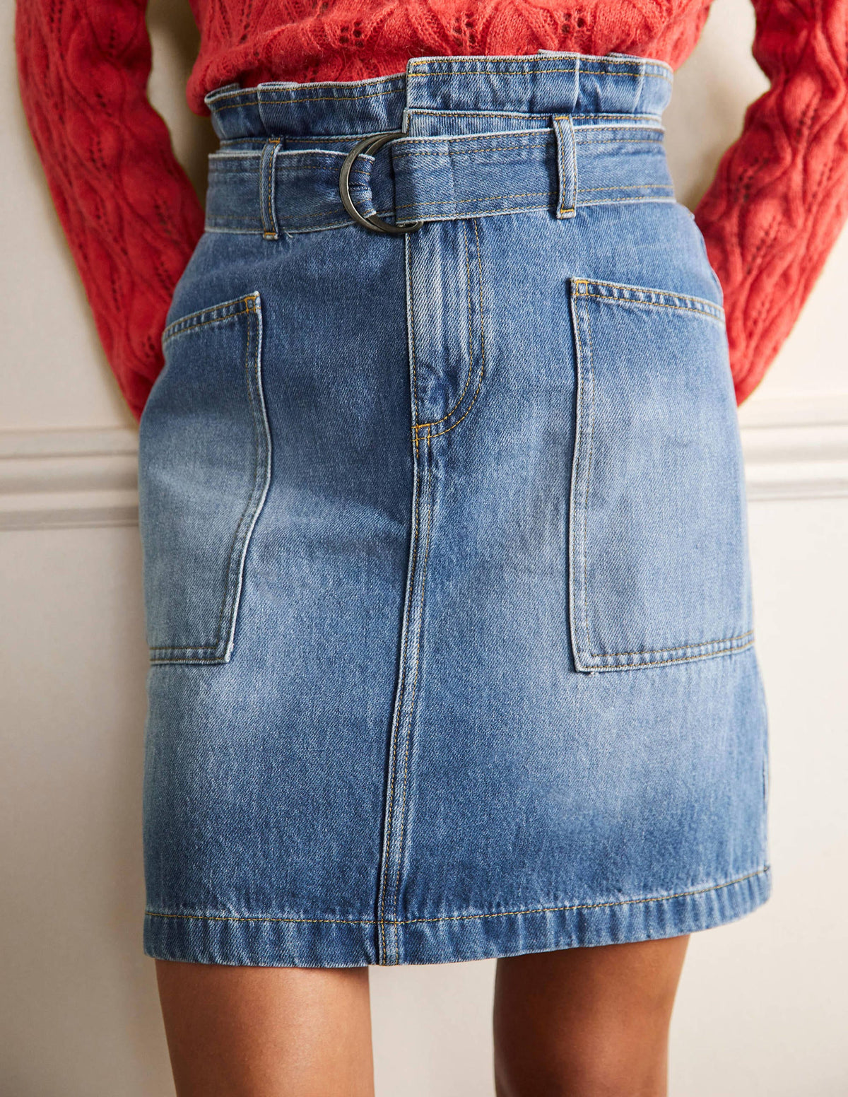 Paperbag Tie Skirt-Mid Vintage - Image 4