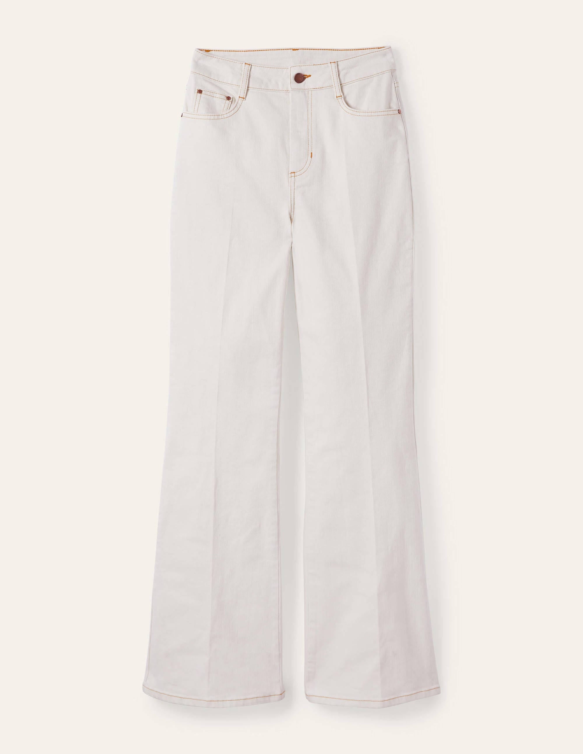 Antonia Elegante Jeans mit Schlag-Ecru - Image 6