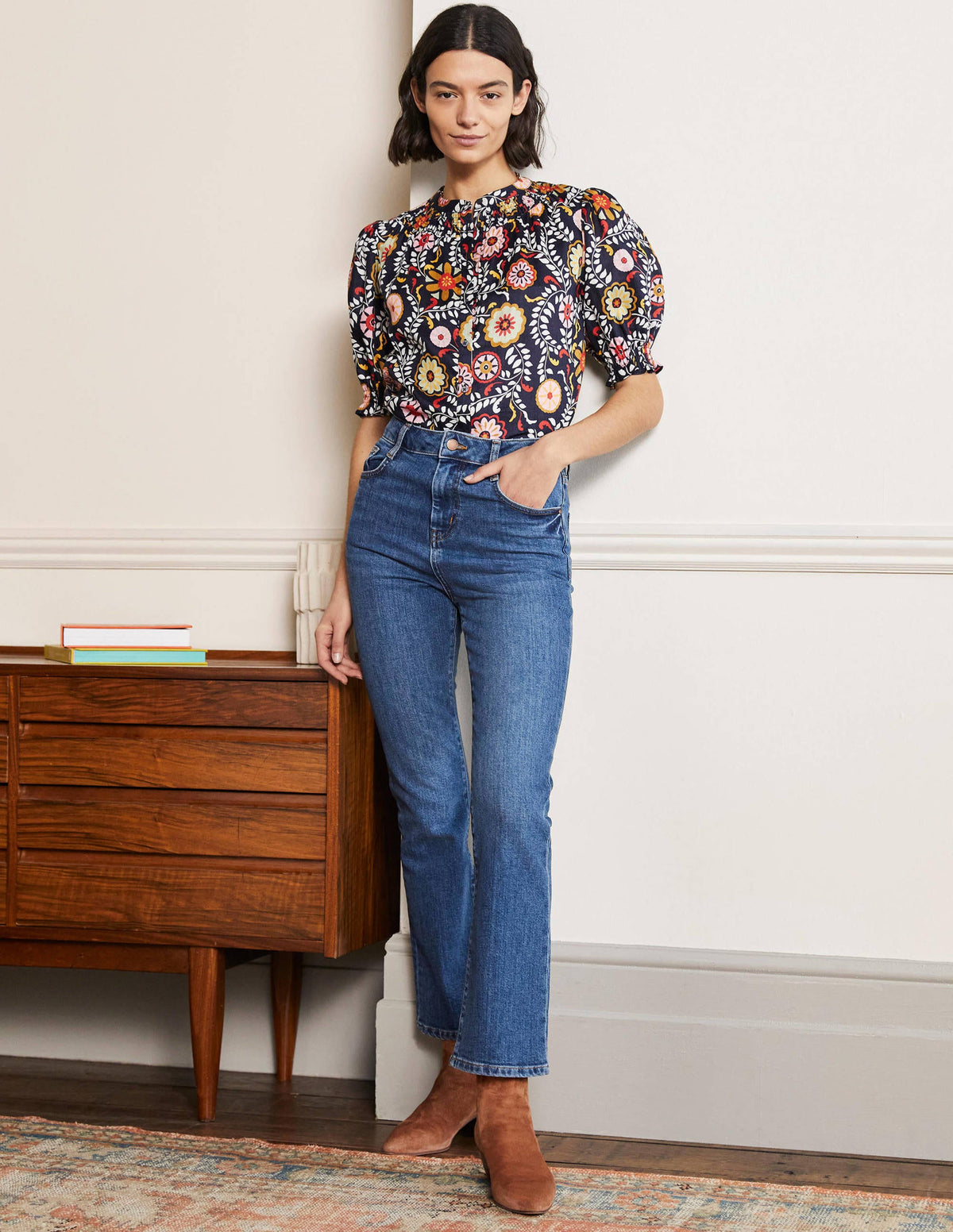 7/8-Jeans mit Schlag-Mittleres Vintageblau - Image 1