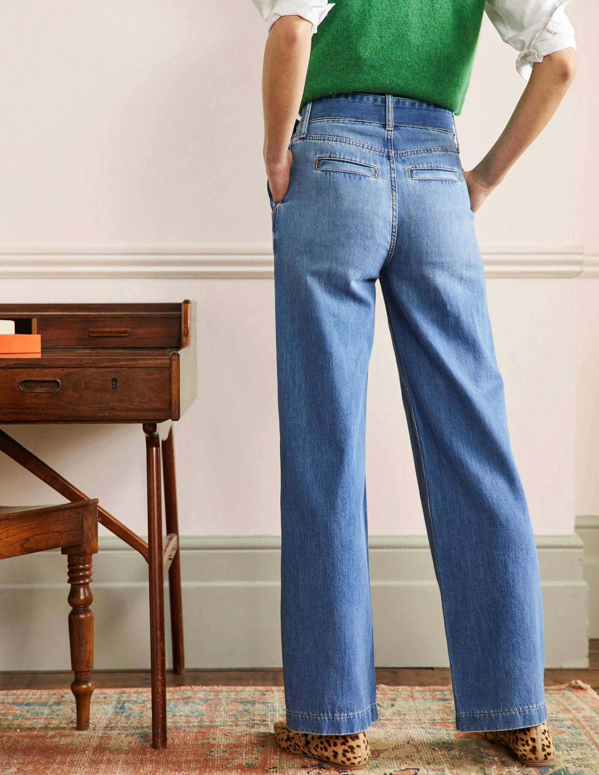 Gemütliche Jeans mit weitem Bein-Helles Vintageblau - Image 3
