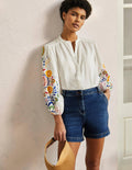 Klassische Chinoshorts-Dunkles Vintageblau