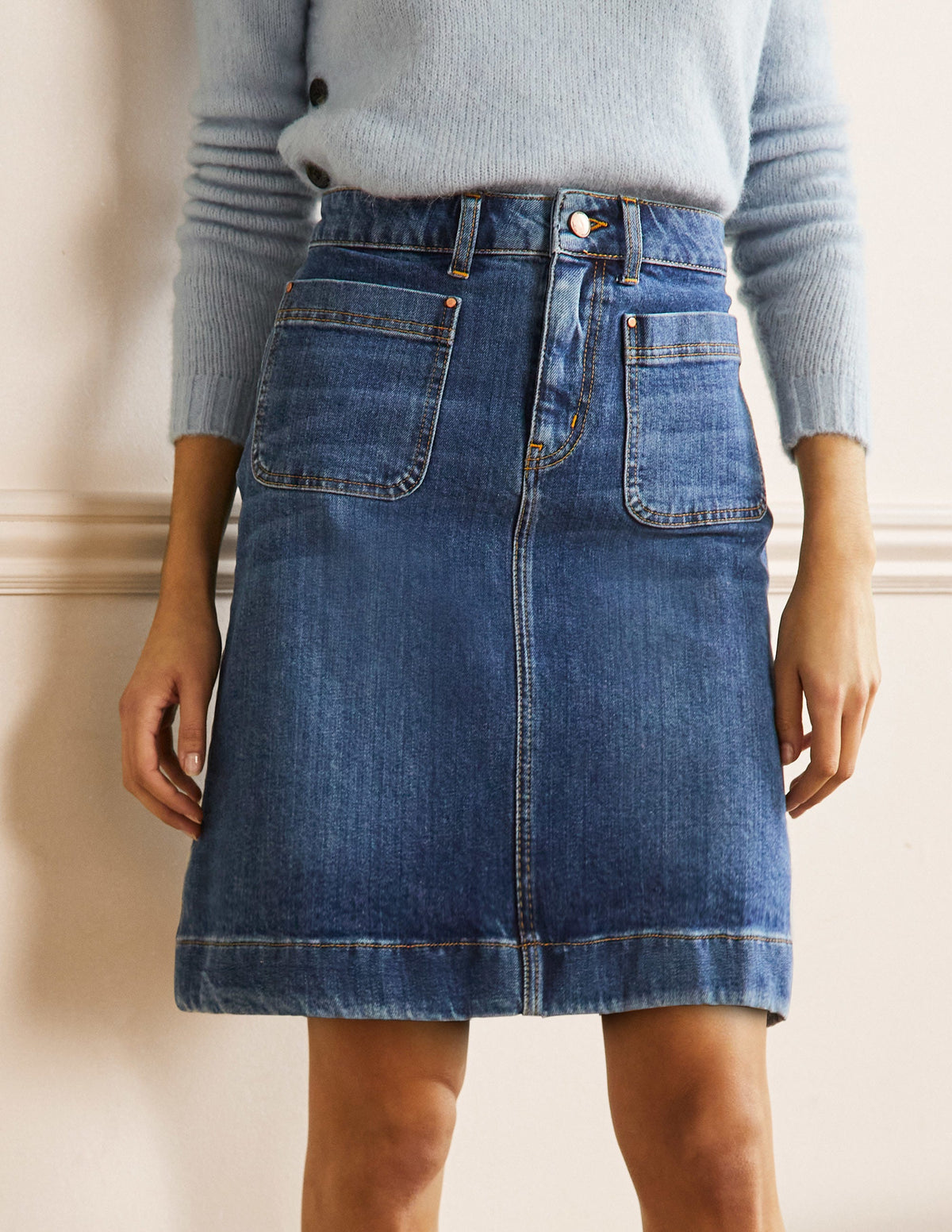 Patch Pocket Skirt-Mid Vintage - Image 1