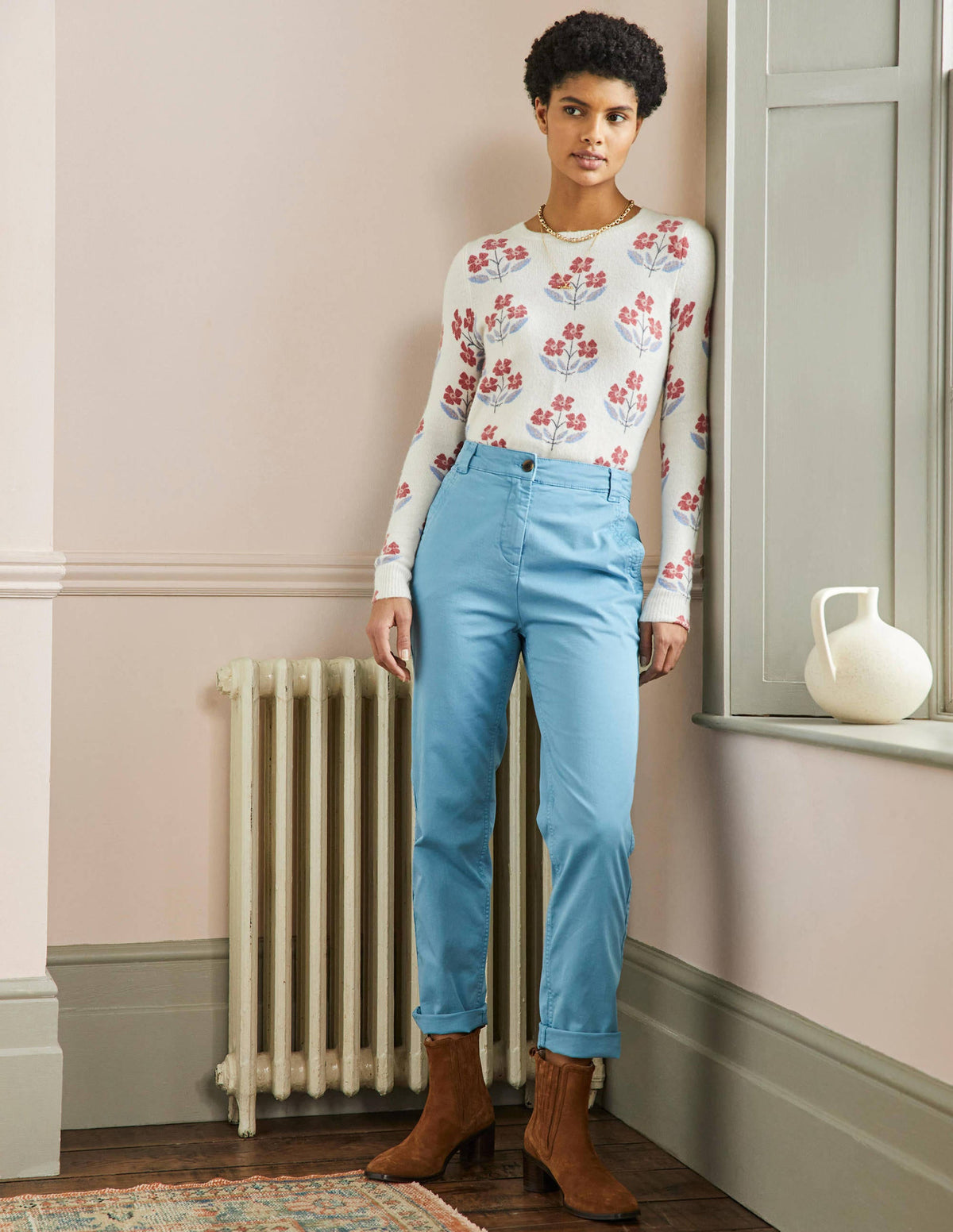 Klassische Chinohose-Bergquellenblau - Image 1