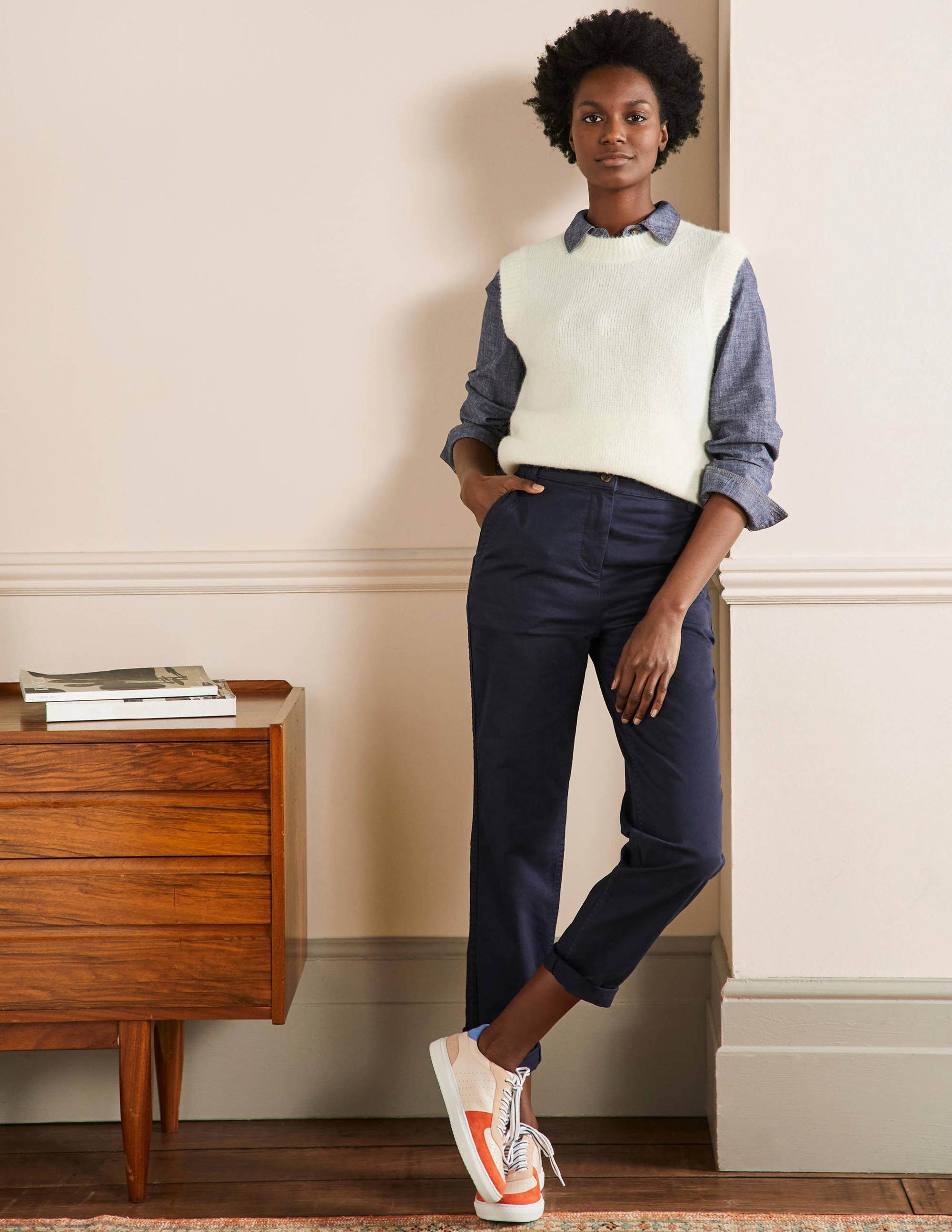 Classic Chino Trousers-Navy - Image 1