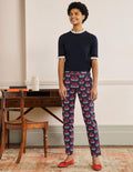 Richmond 7/8 Trouser-Navy, Blossoming Bud