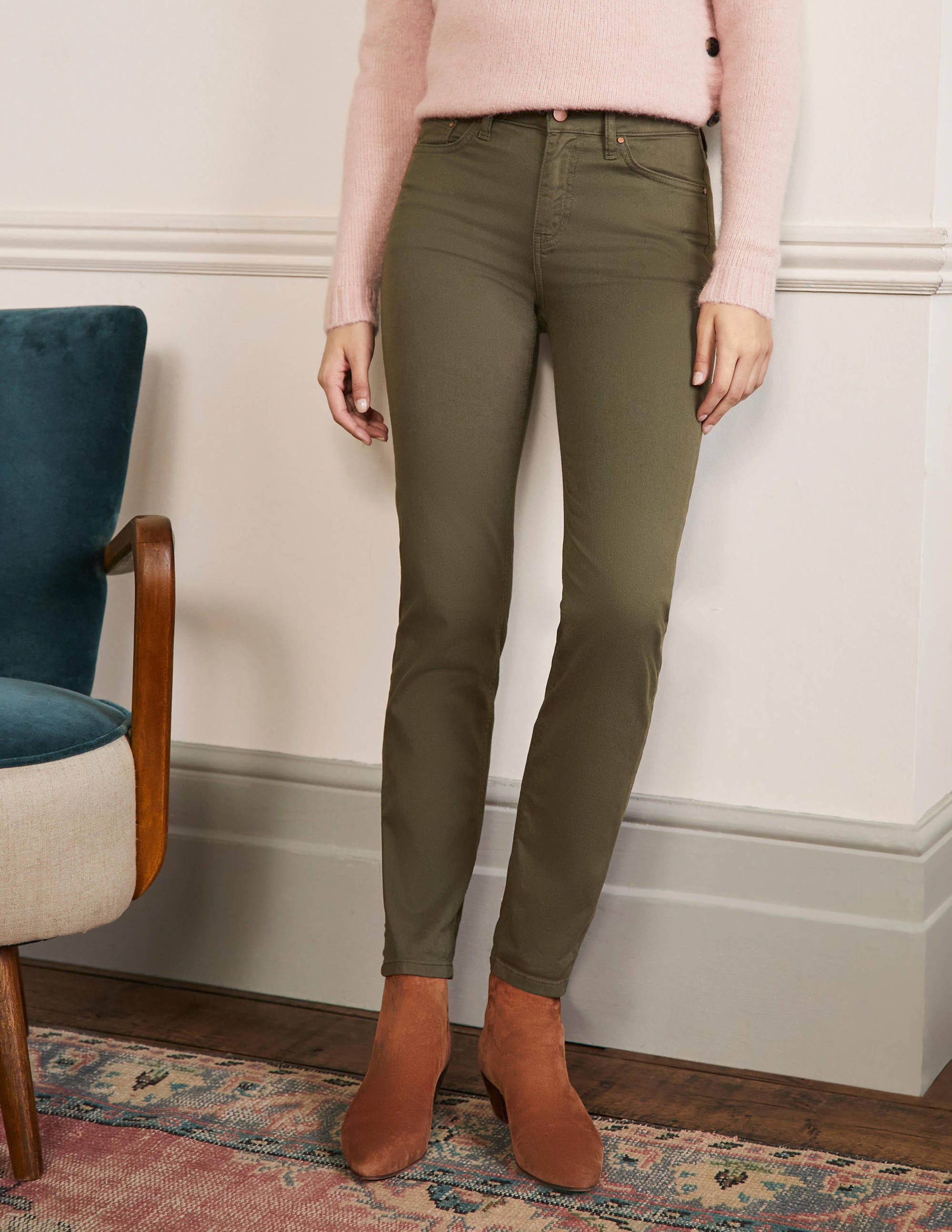 Schmale Jeans mit geradem Bein-Khaki - Image 4