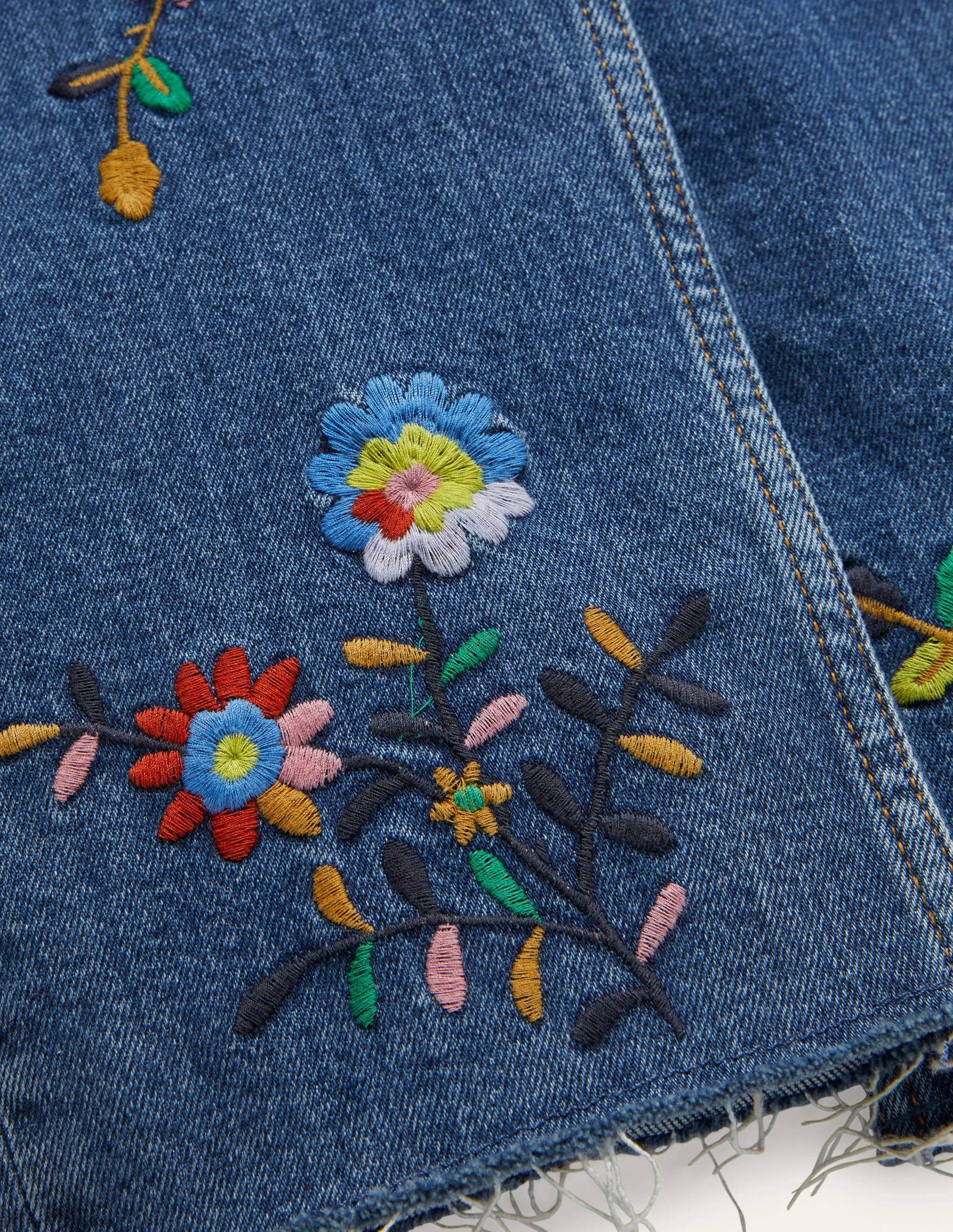 Jean droit décontracté-Broderies vintage moyen - Image 6