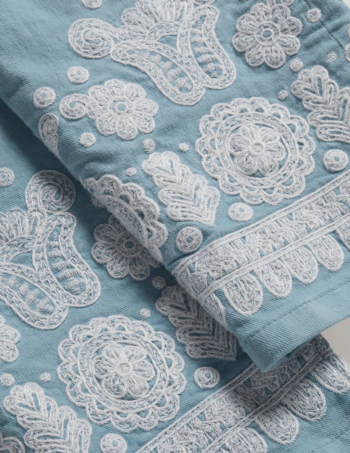 Schmale 7/8-Hose mit geradem Schnitt-Graublau, Stickerei - Image 7