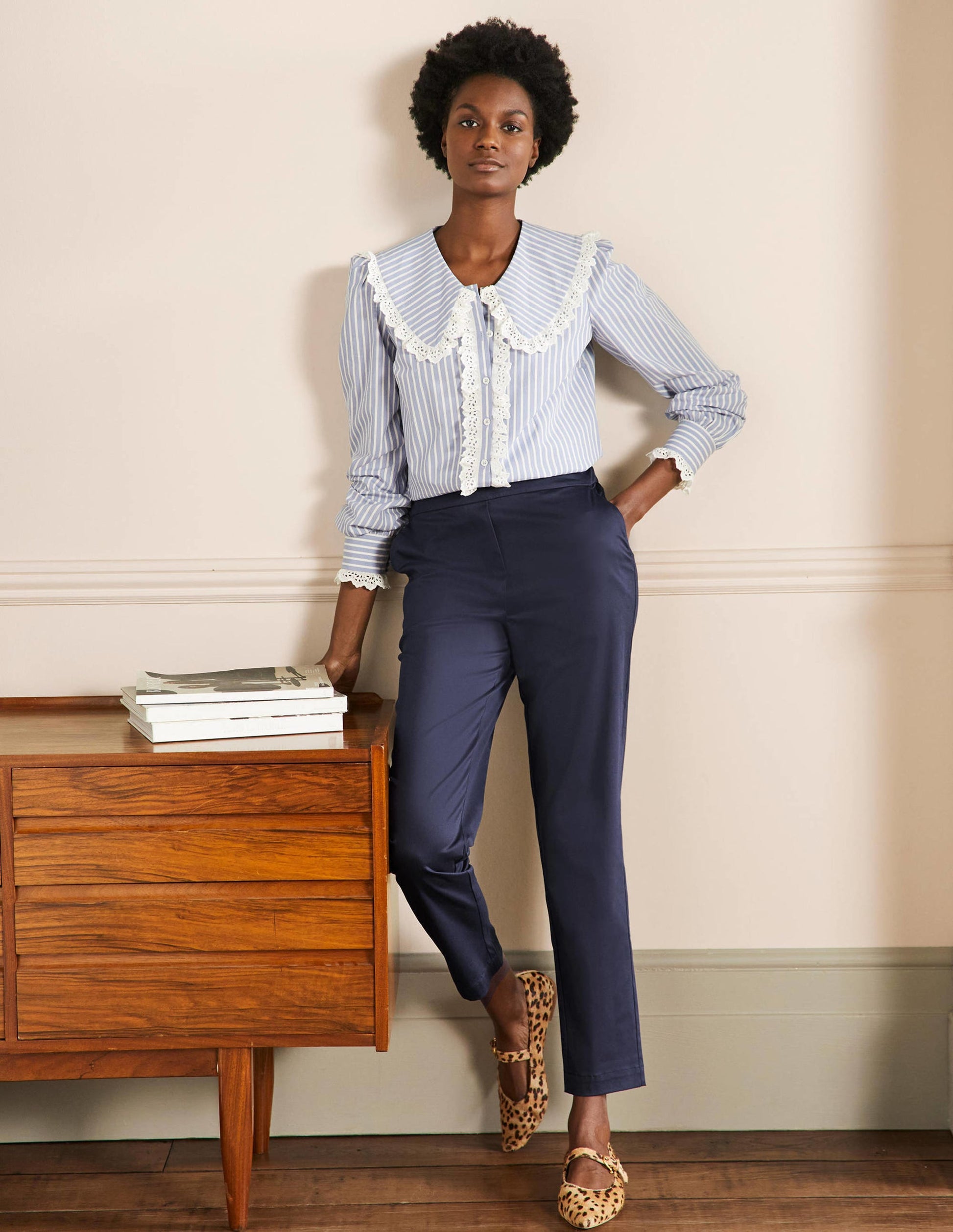 Pull On Trousers-Navy-1