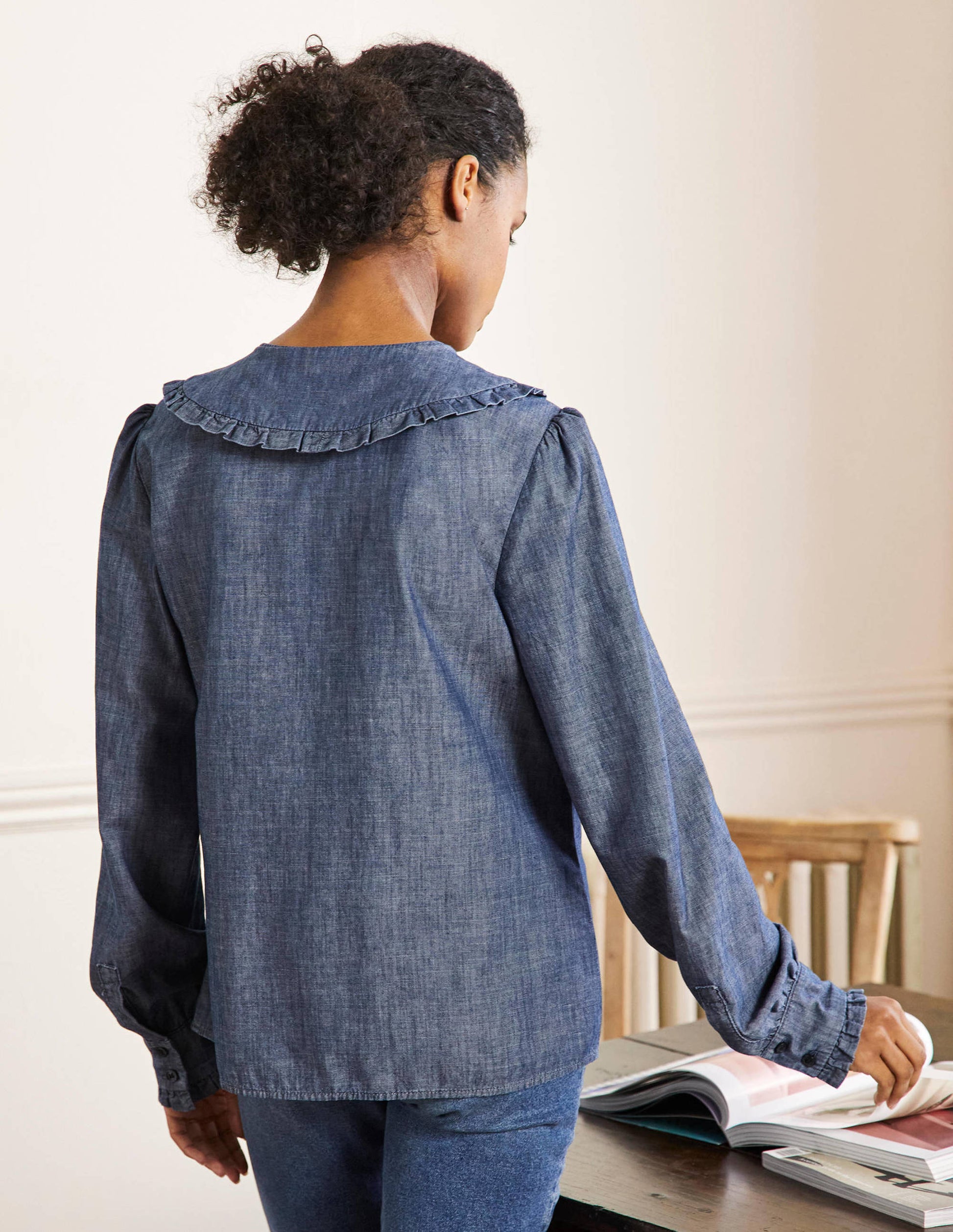Hemd mit Statement-Kragen-Denim-3