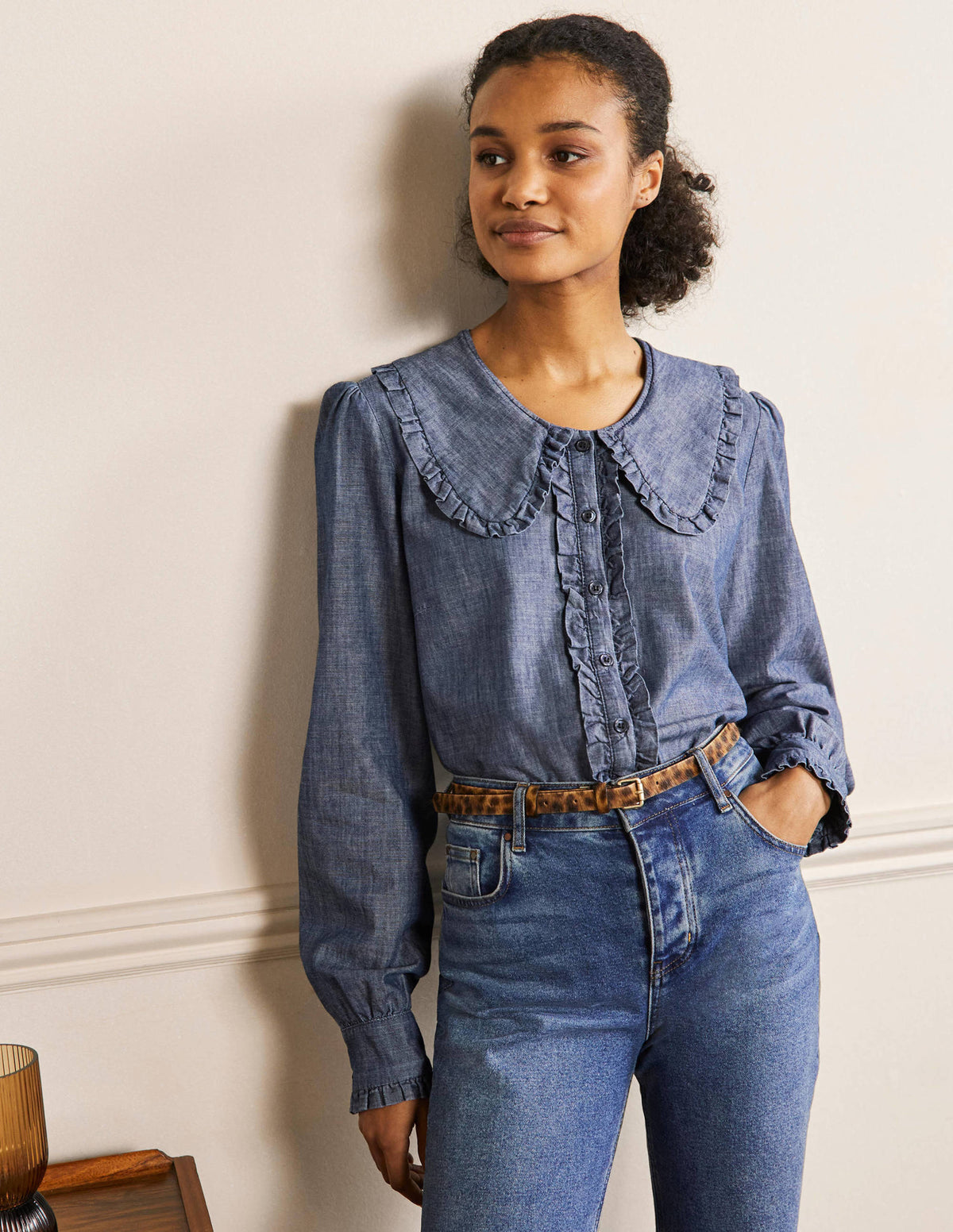 Hemd mit Statement-Kragen-Denim - Image 4