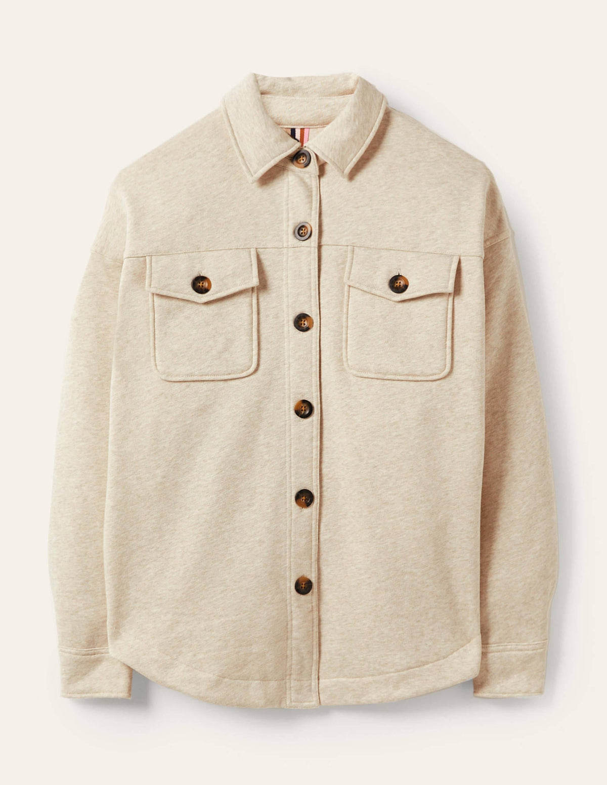 Hemdjacke aus Jersey-Hellbeige Meliert-5