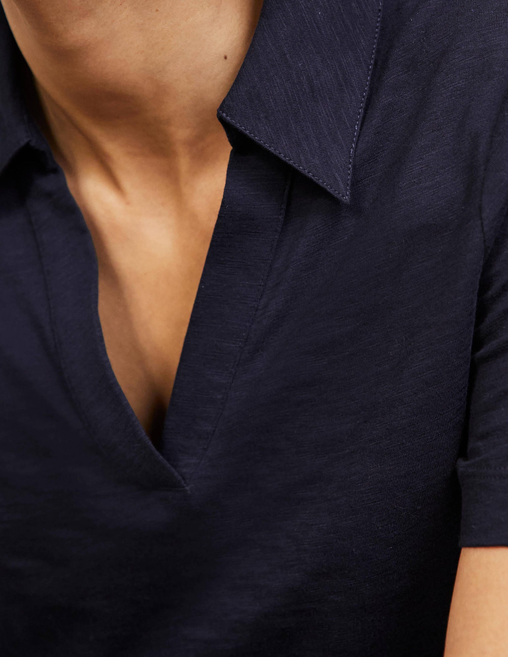 Polo en coton-Bleu marine - Image 2