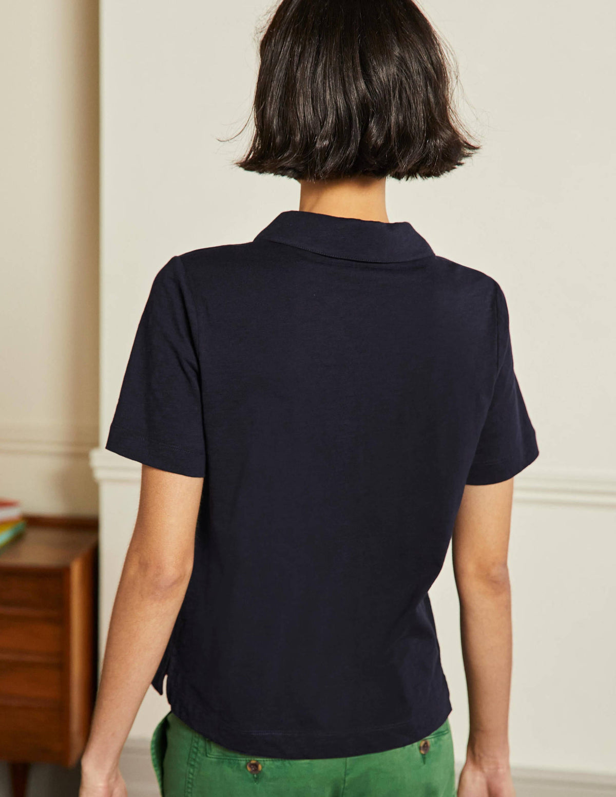 Polo en coton-Bleu marine-3