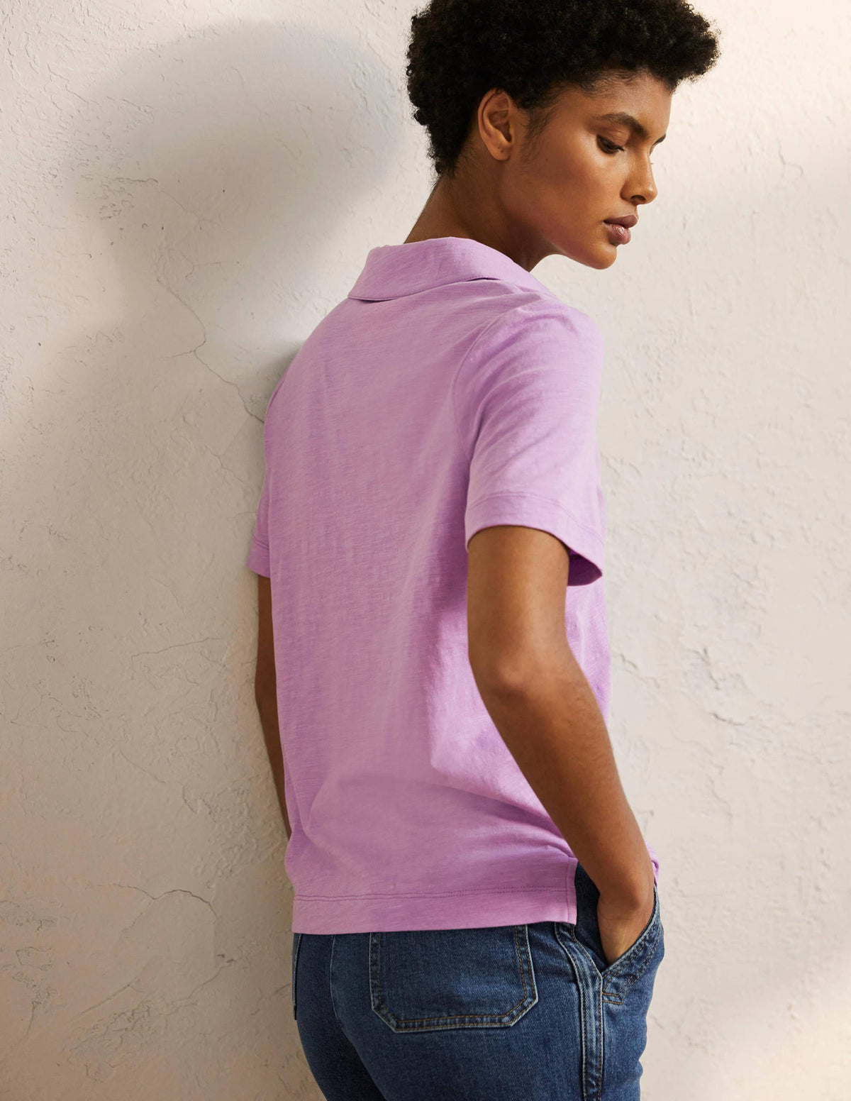 Poloshirt aus Baumwolle-Afrikanisches Violett - Image 3