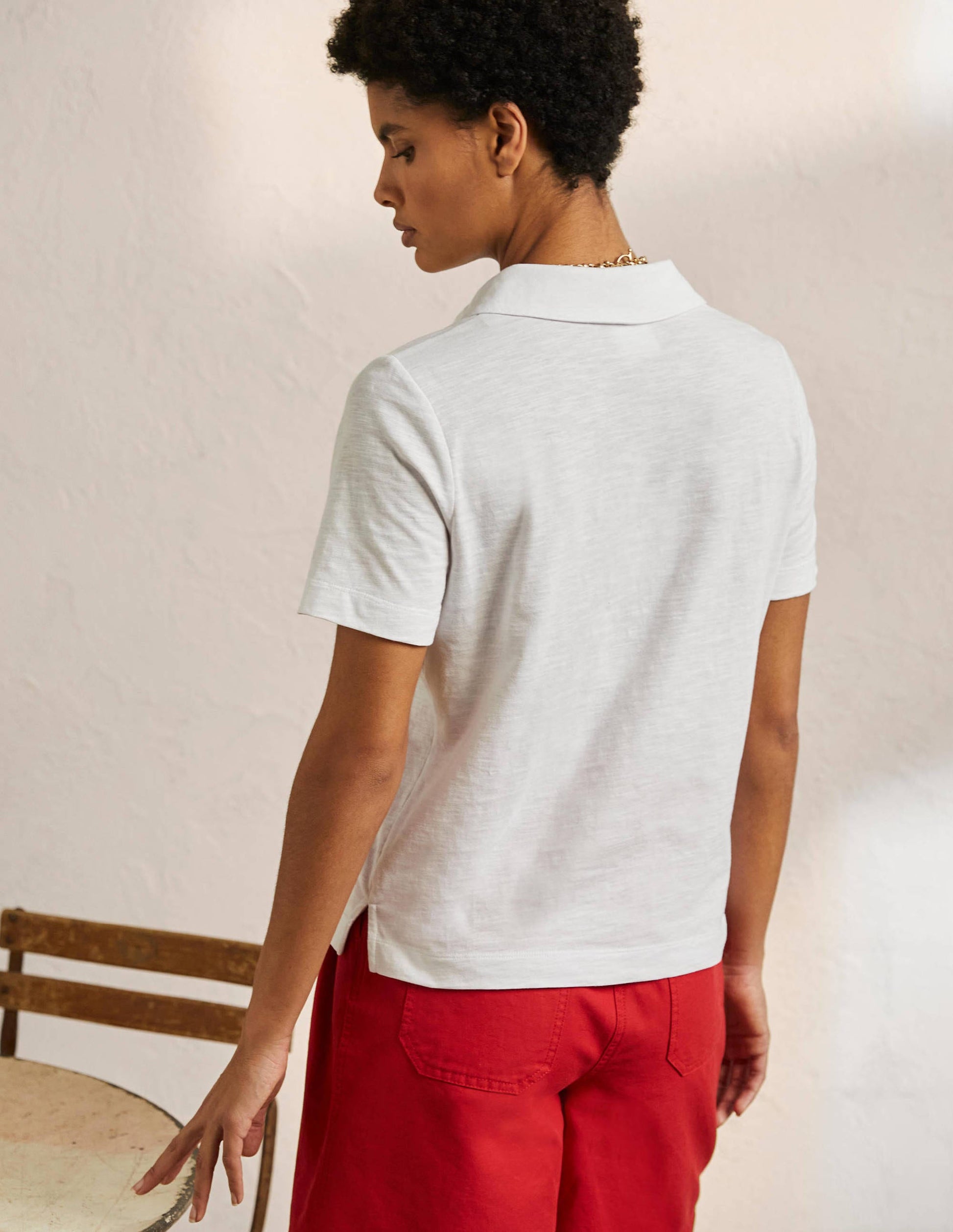 Poloshirt aus Baumwolle-Weiß-3