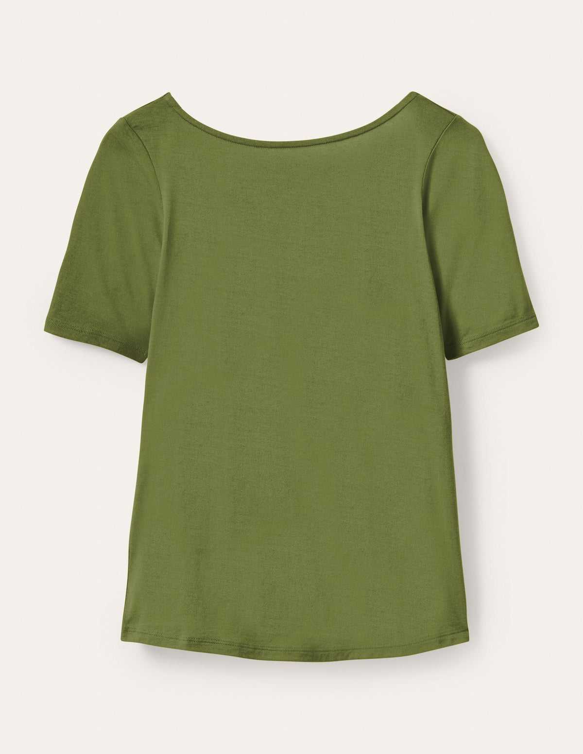 Superweiches T-Shirt mit rundem Rückenausschnitt-Erbsengrün-6