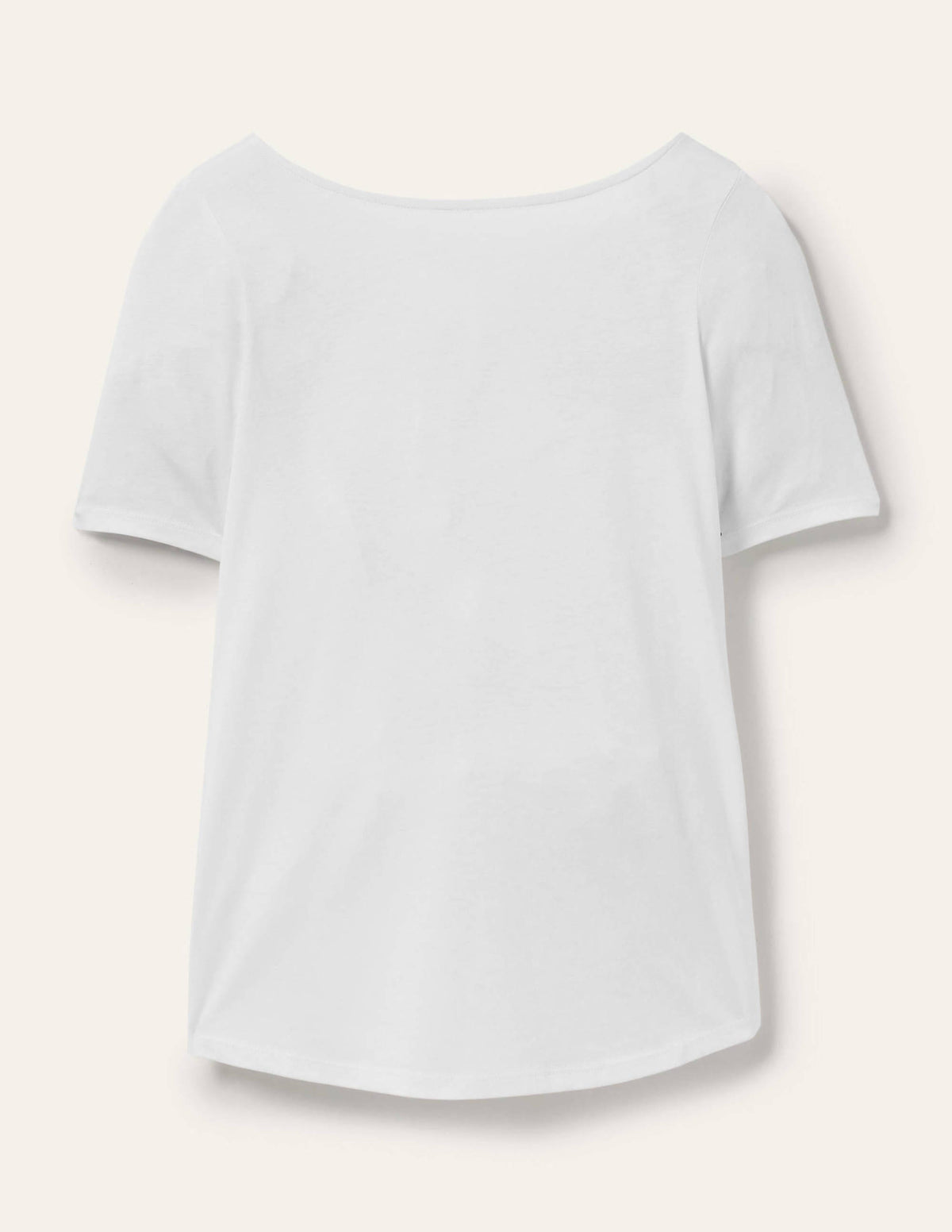 Superweiches T-Shirt mit rundem Rückenausschnitt-Weiß-5