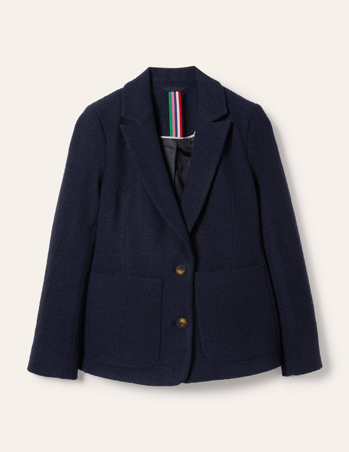 Bella Strukturierter Blazer aus Wolle-Marineblau - Image 7