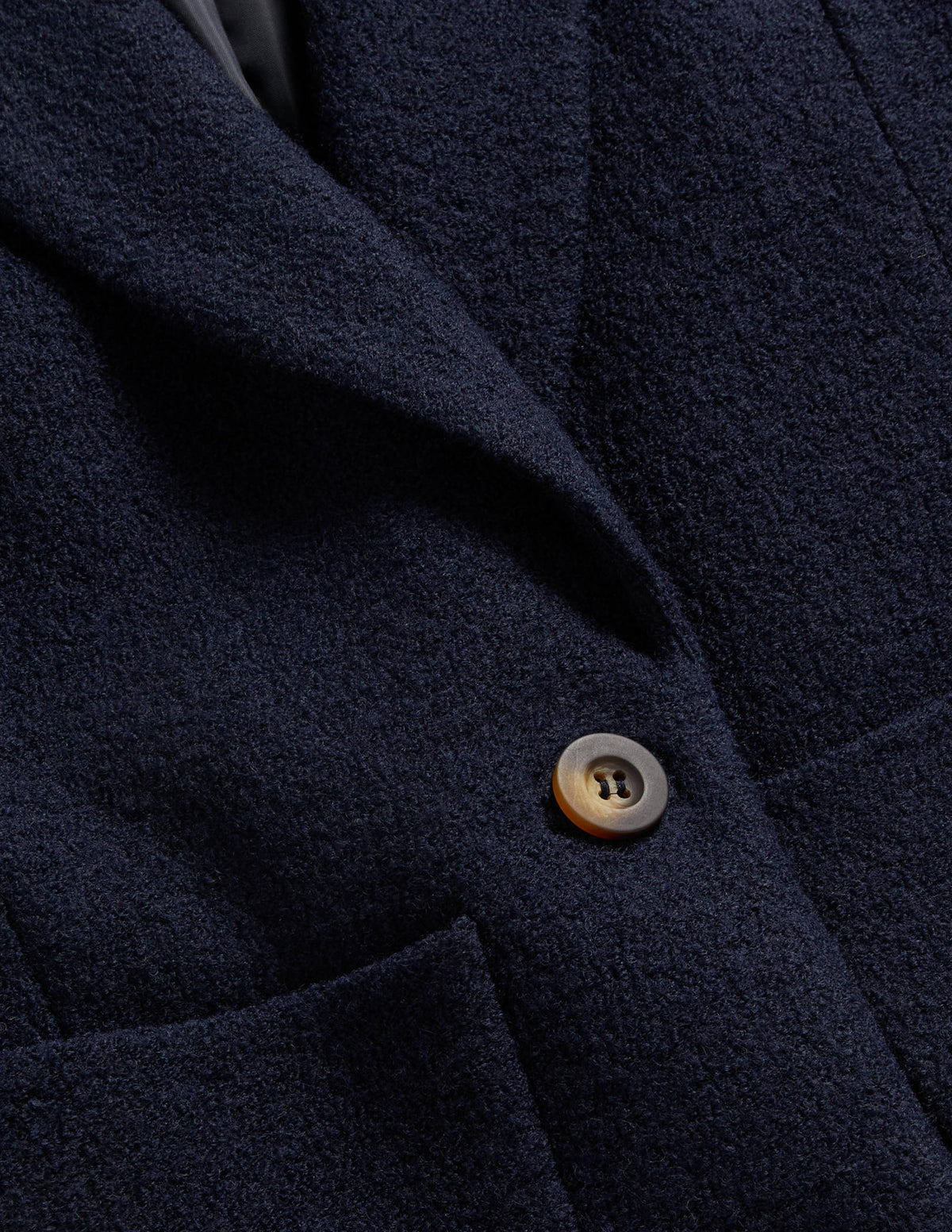 Bella Strukturierter Blazer aus Wolle-Marineblau-8
