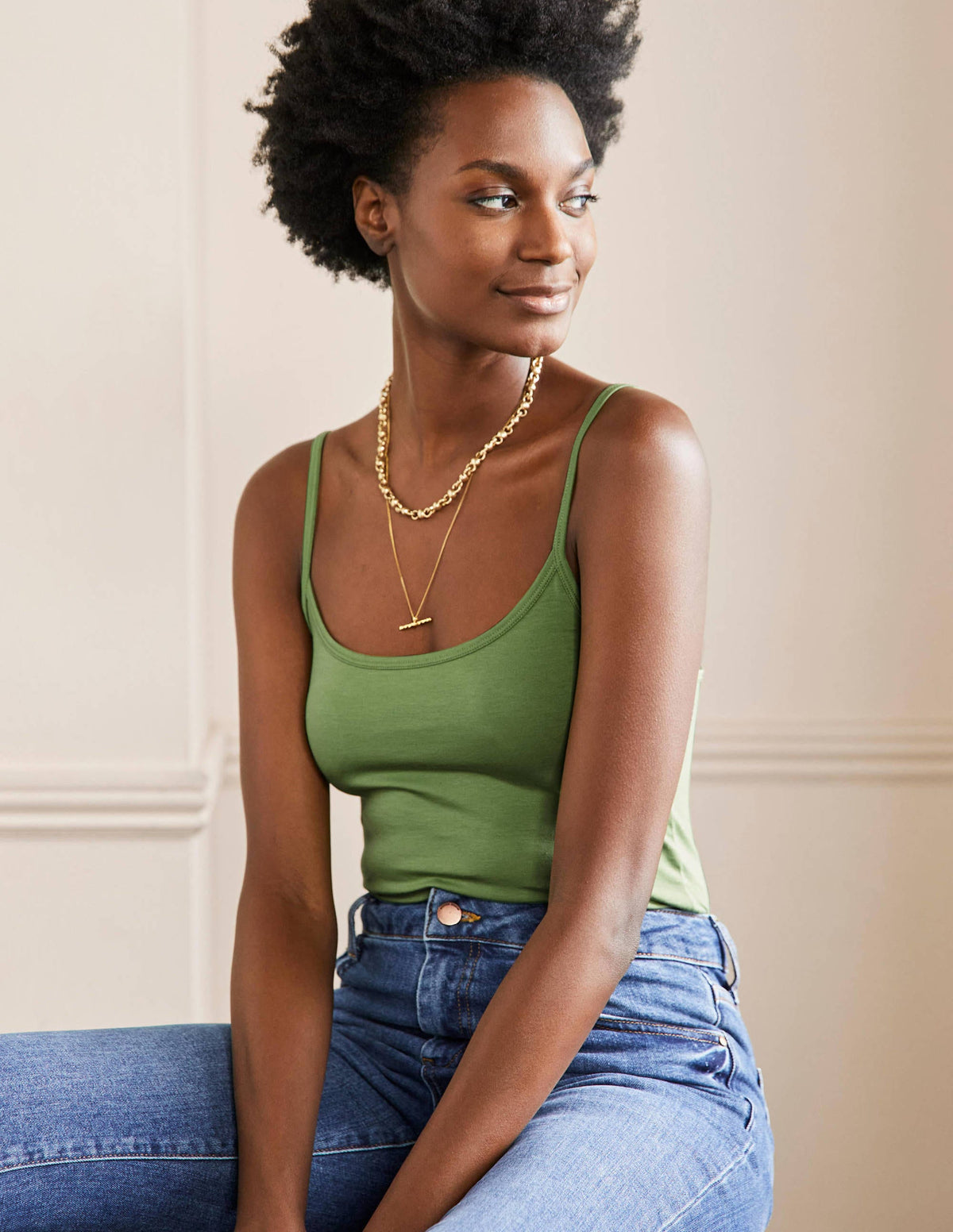 Schlichtes Camisole-Oberteil-Englischer Efeu-4