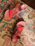 Sandalen mit Blockfarben-Dunkles Korallenrot, Blockfarben