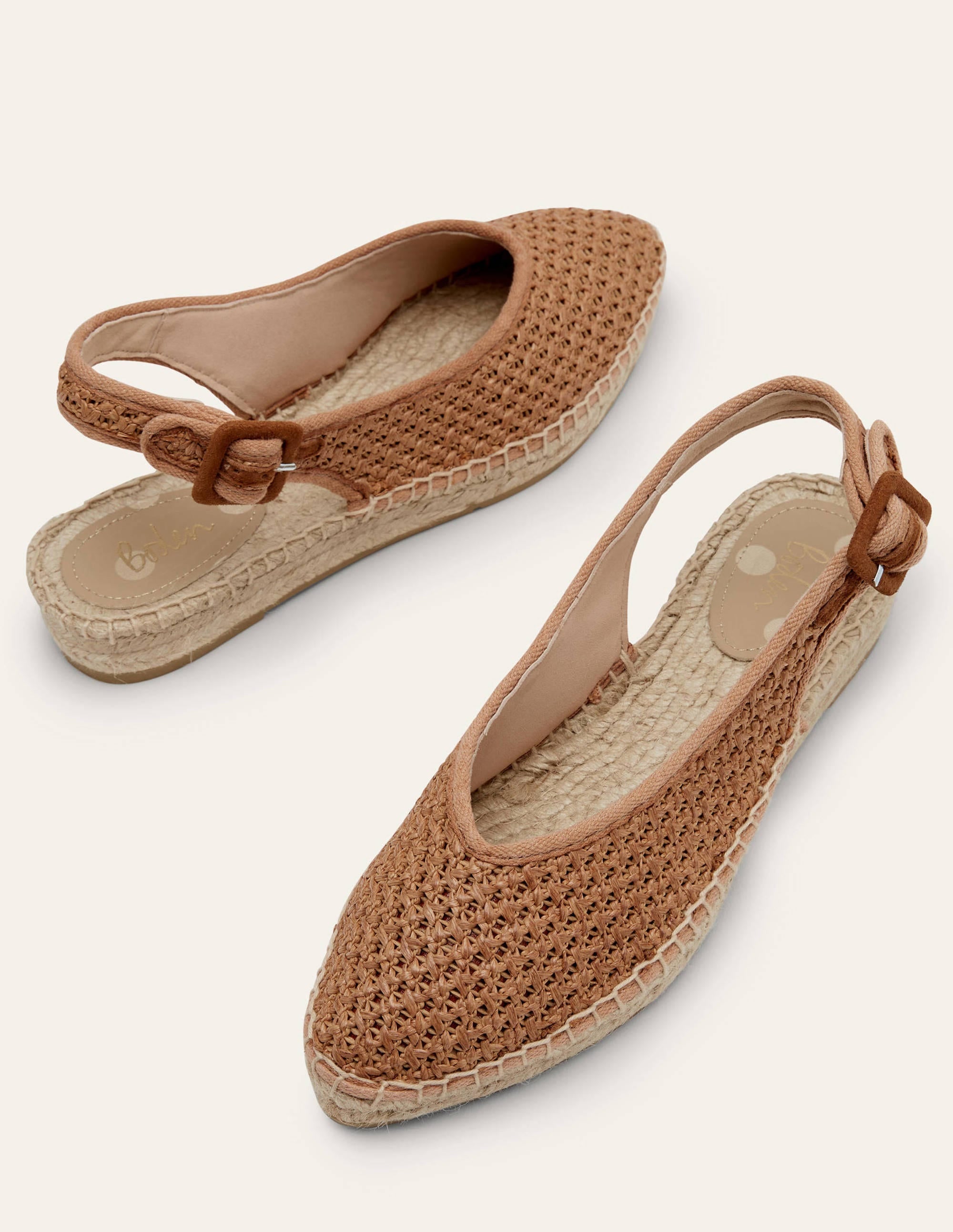 Espadrille-Riemchensandalen-Hellbraun, Gewebt - Image 1
