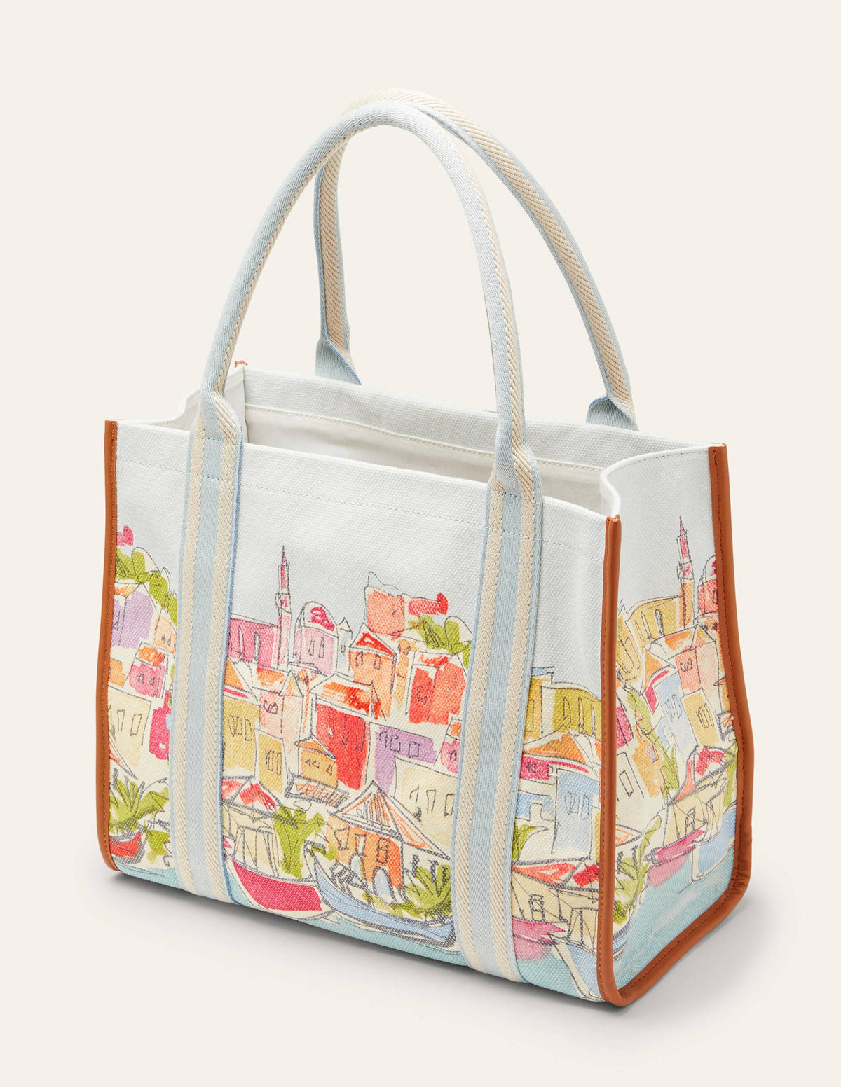 Tilda Canvas-Tragetasche-Regenbogenfarben, Dorfmotiv - Image 3
