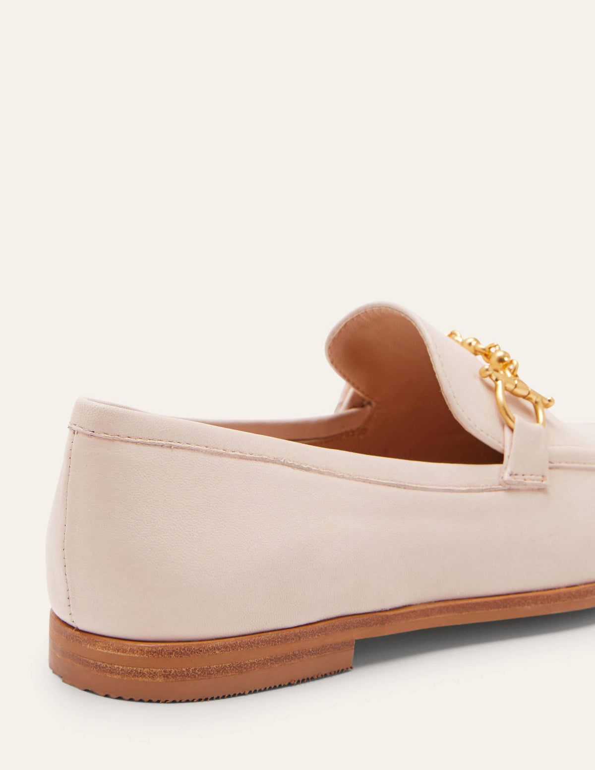 Loafer aus Leder mit Trensen-Ecru-4