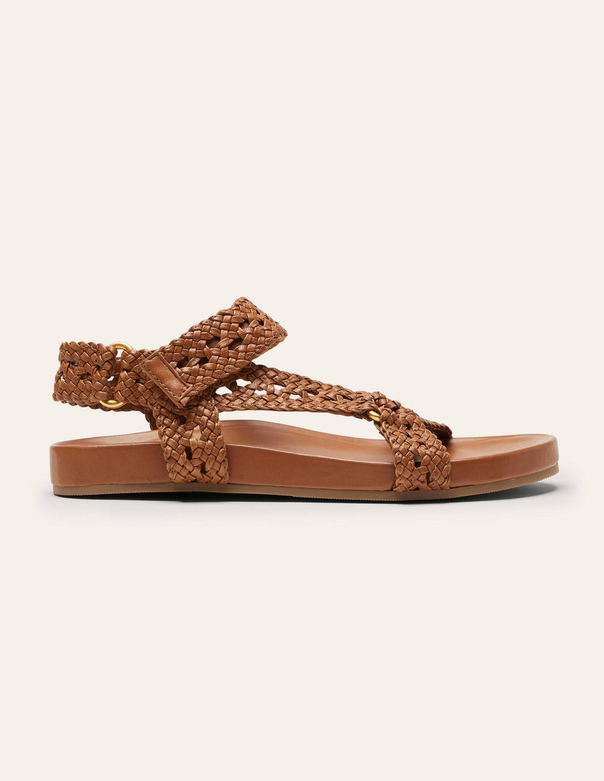 Gewebte Ledersandalen-Hellbraun-2