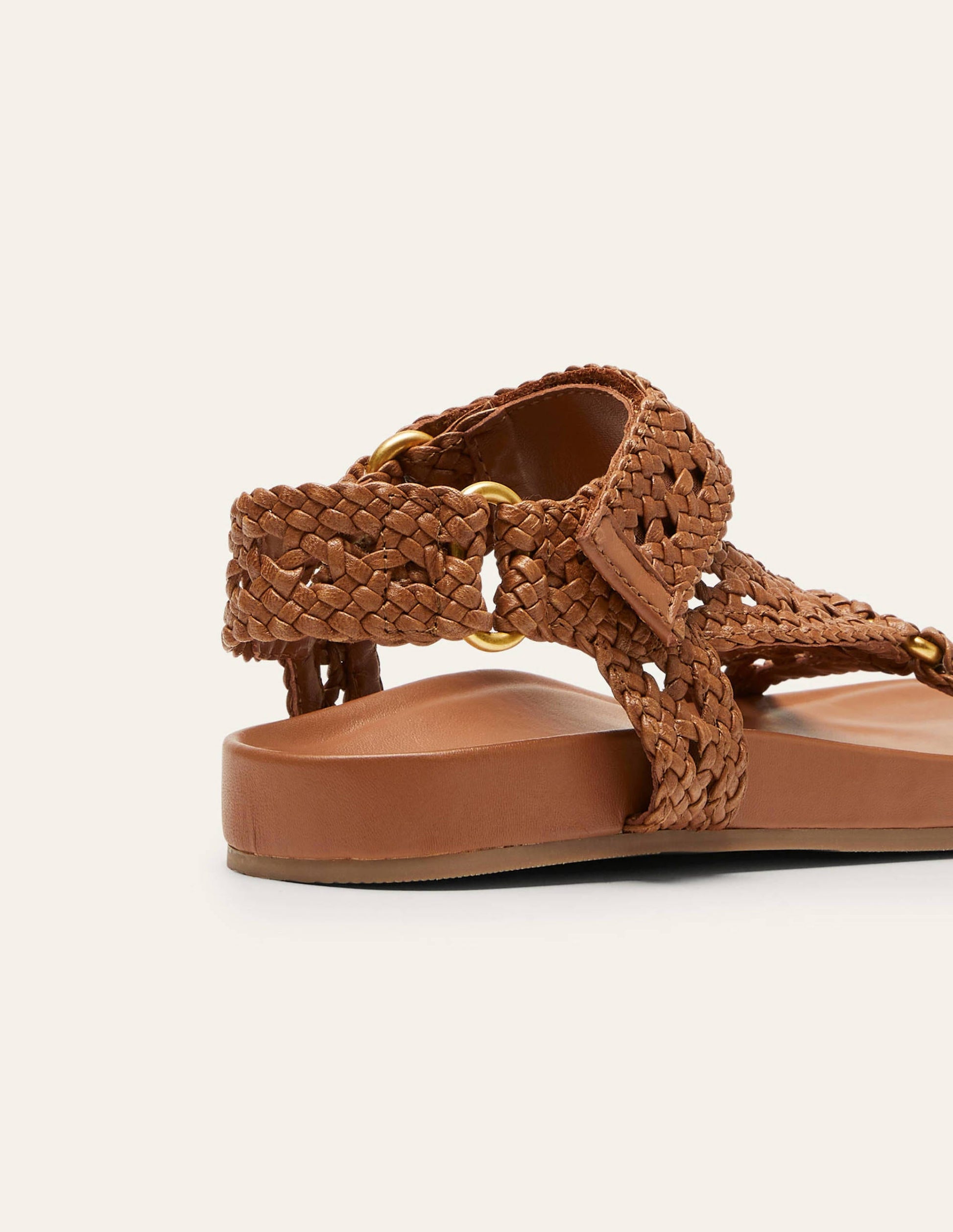 Gewebte Ledersandalen-Hellbraun-3