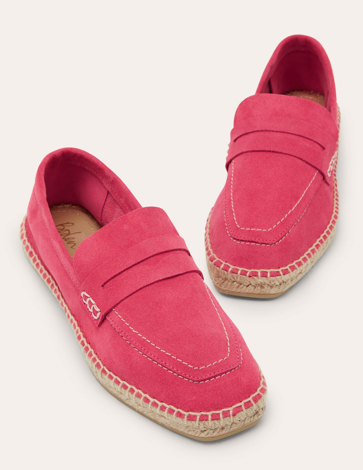 Espadrille-Loafer aus Veloursleder-Rosenrot-1