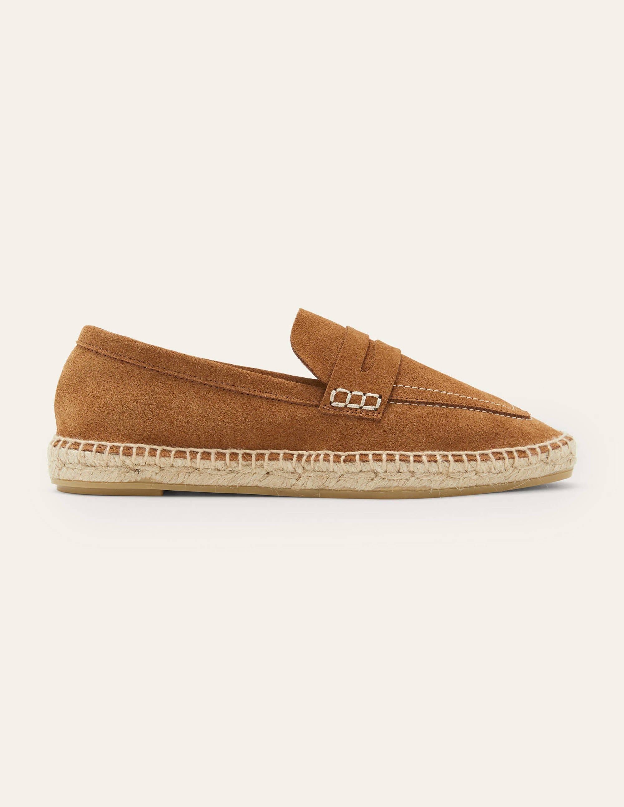 Espadrille-Loafer aus Veloursleder-Hellbraun - Image 2