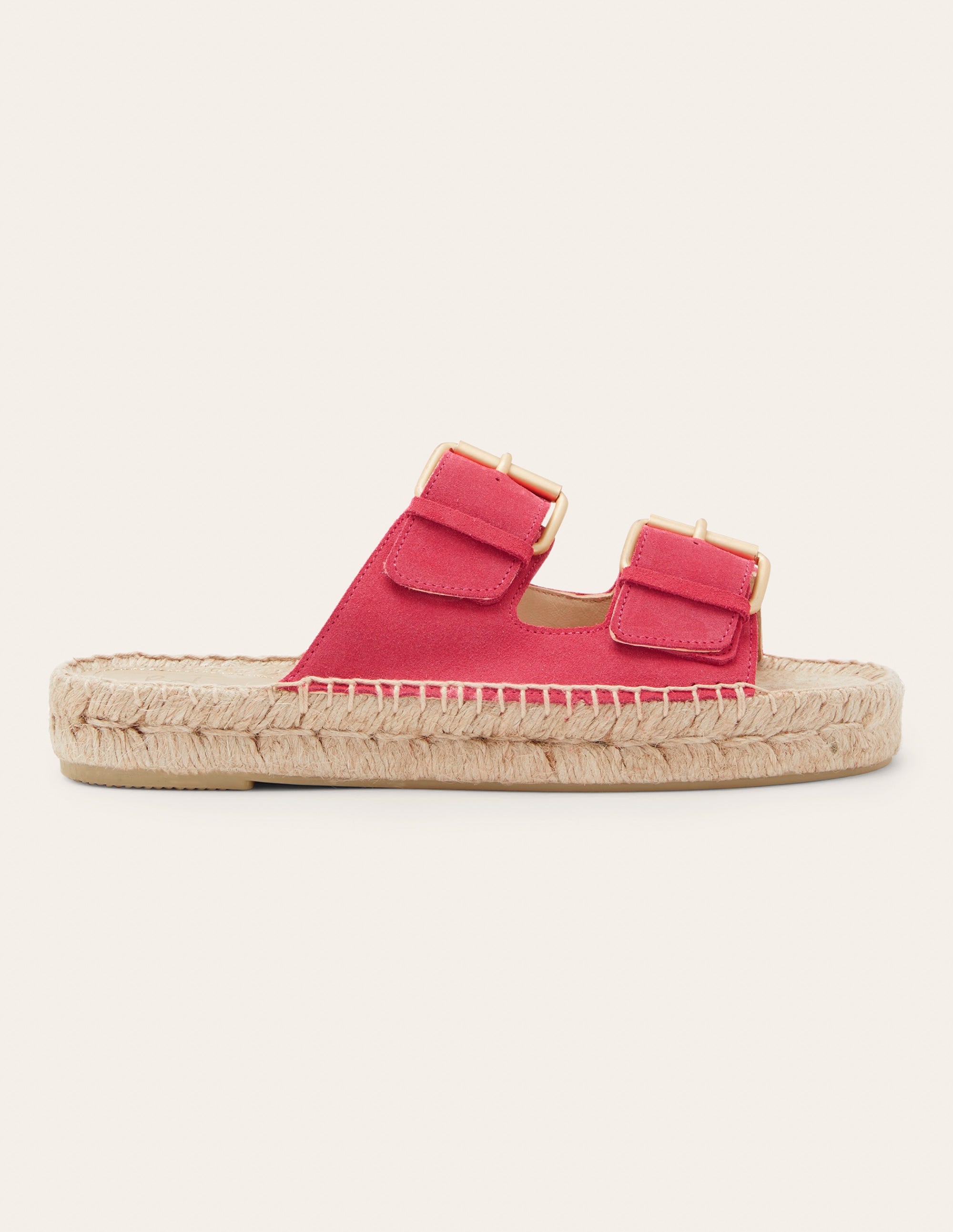 Espadrille-Sandalen mit Schnalle-Rosenrot - Image 2