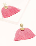 Boucles d'oreilles à pampilles-Rose sachet