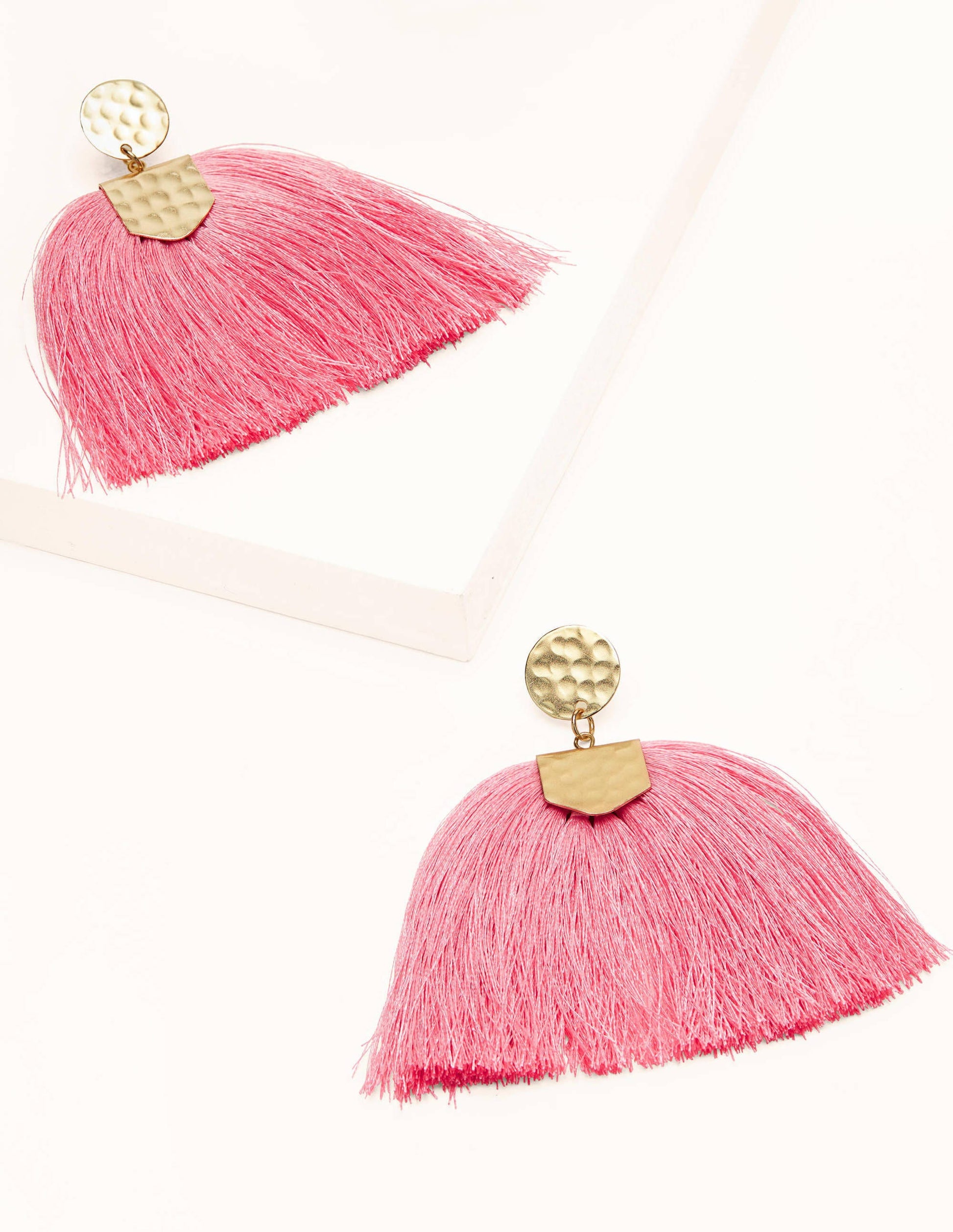 Boucles d'oreilles à pampilles-Rose sachet-1