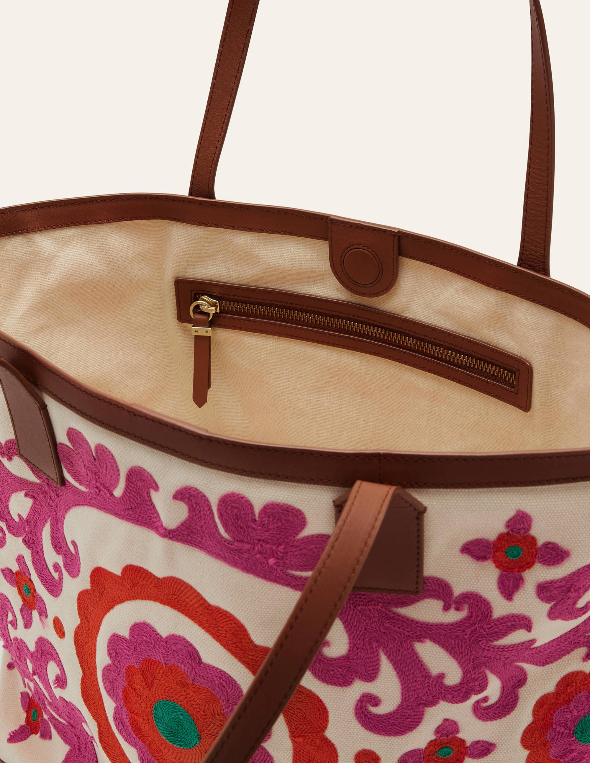 Bestickter Canvas-Shopper-Rosa - Image 3