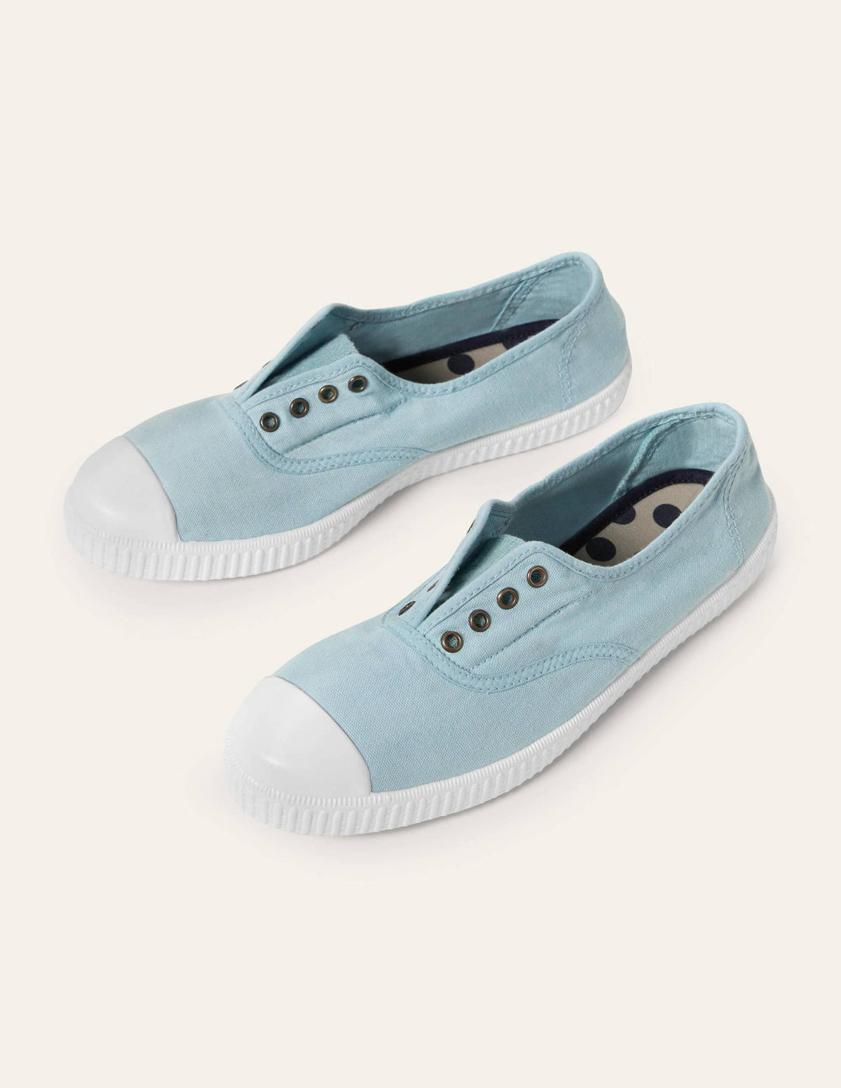 Canvas-Turnschuhe ohne Schnürung-Hellblau - Image 1