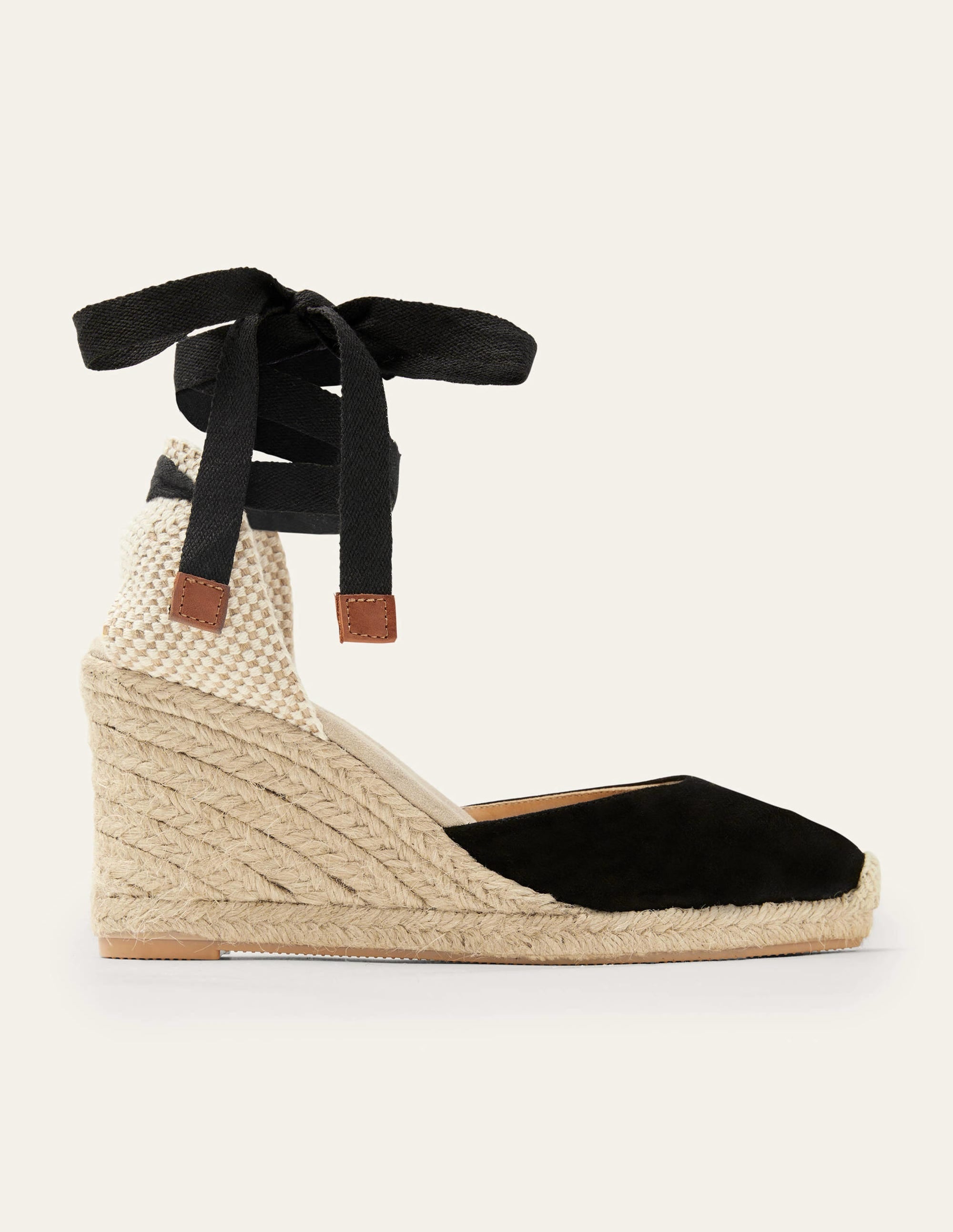 Compensées à talons Cassie façon espadrilles-Noir - Image 2