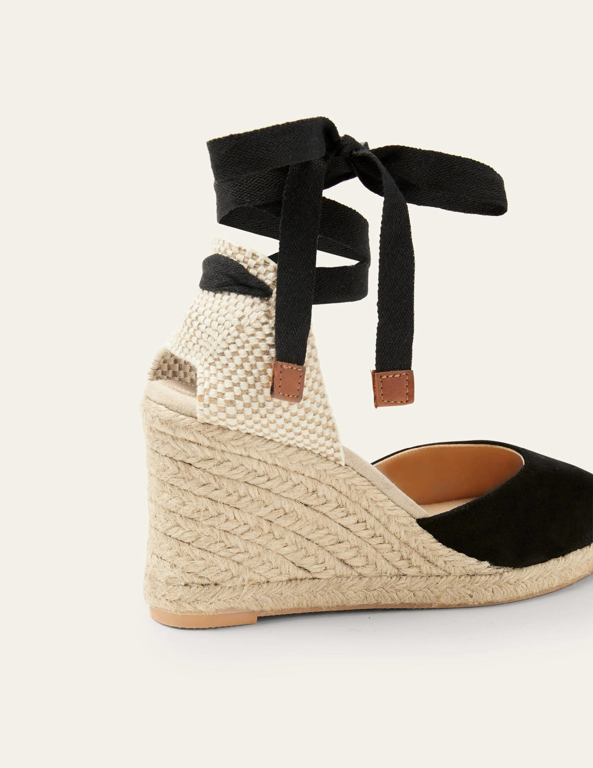 Compensées à talons Cassie façon espadrilles-Noir-3