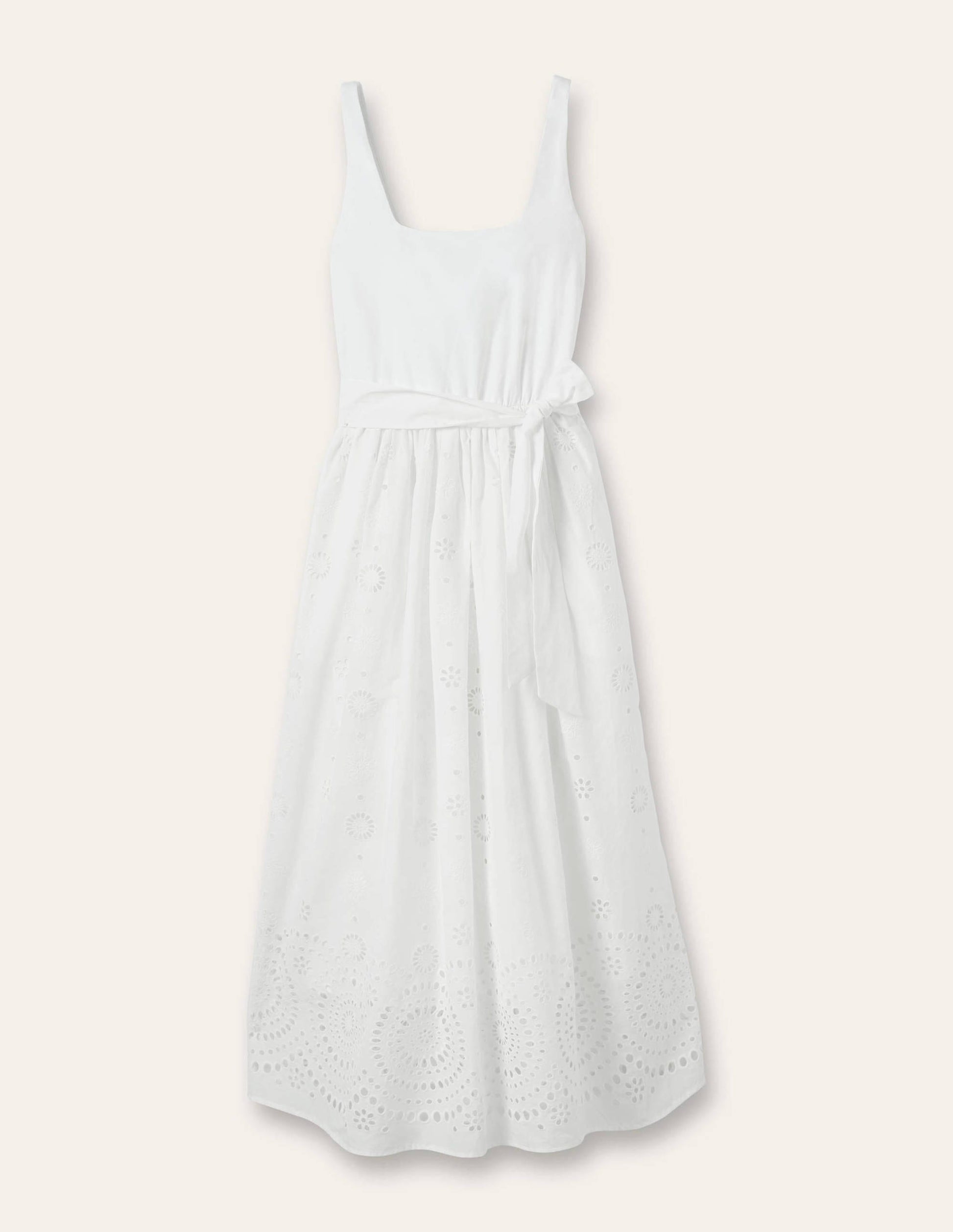 Midikleid mit Lochstickereimix-Weiß-5